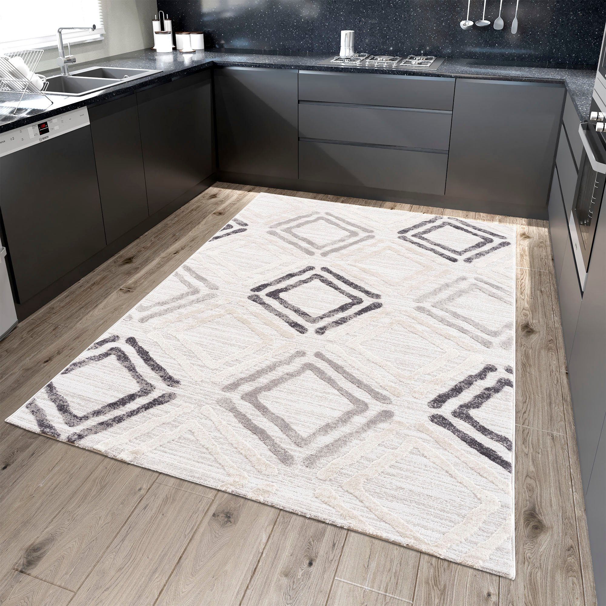 SANAT HALI Vloerkleed Evra 7005 Woonkamer, korte pool, modern