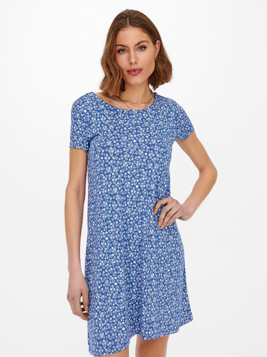 Only Mini-jurk ONLBERA BACK LACE UP S/S DRESS JRS NOOS