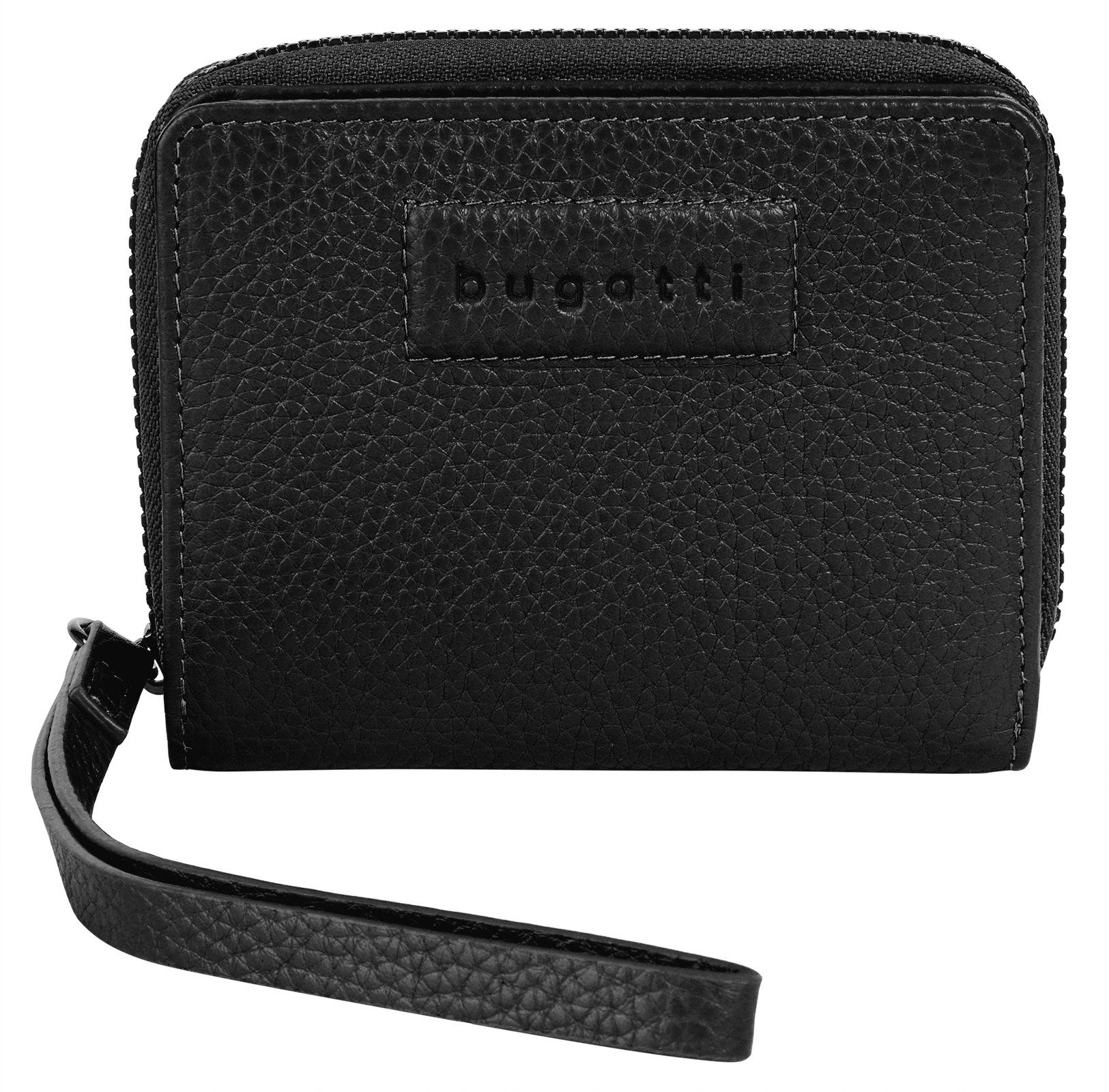 Bugatti Portemonnee Elsa echt leder unisex portemonnees zwart