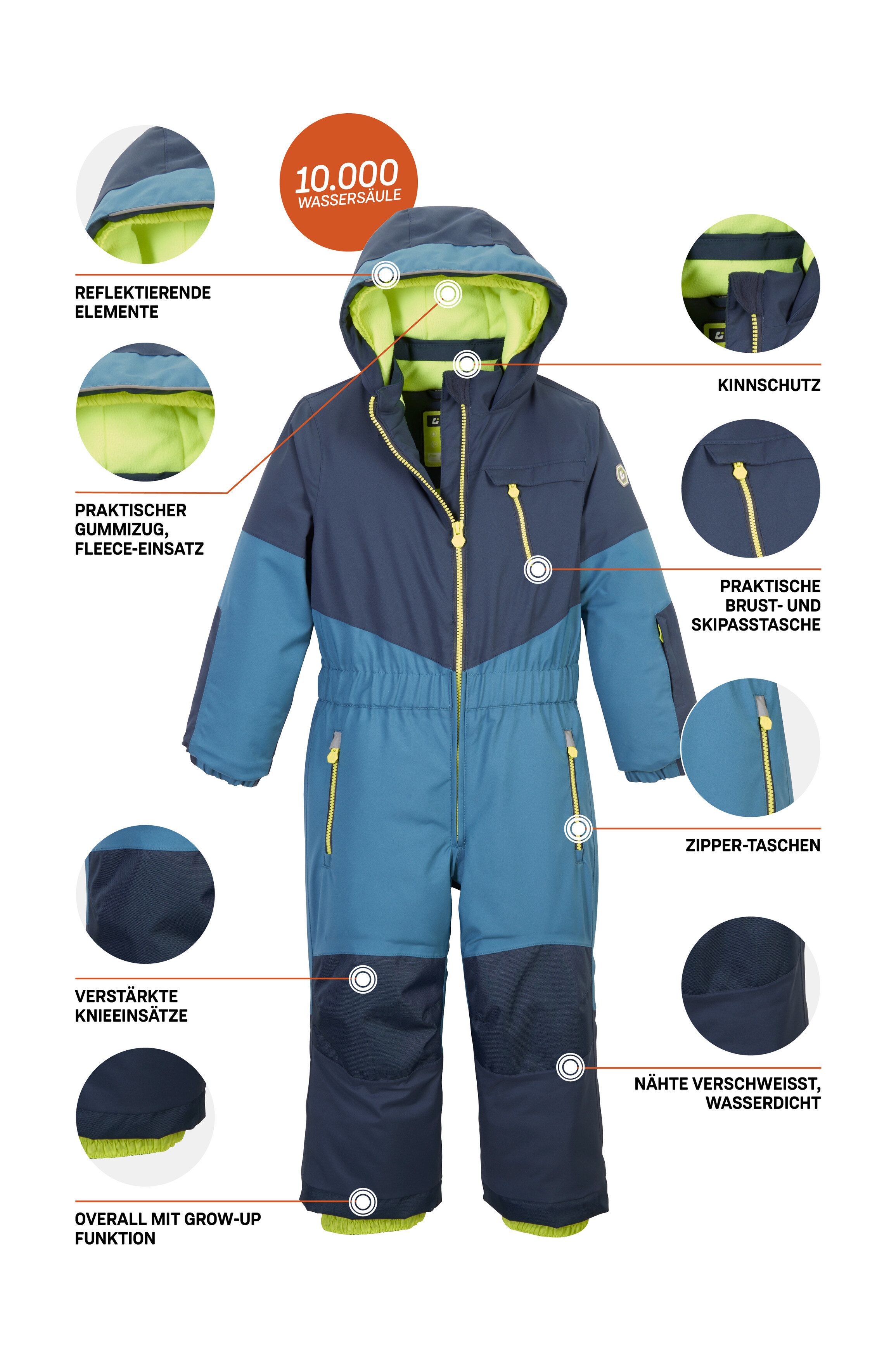 Killtec Jumpsuit KW 89 MNS ONPC Skioverall, wind- en waterdicht, meegroeiend