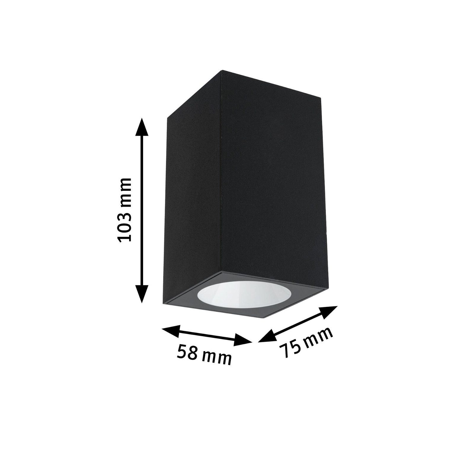 Paulmann Led-wandlamp voor buiten Flame IP44 vierkant 58x103mm 2200K 4W 265lm 230V 75° Metaal (1 stuk)