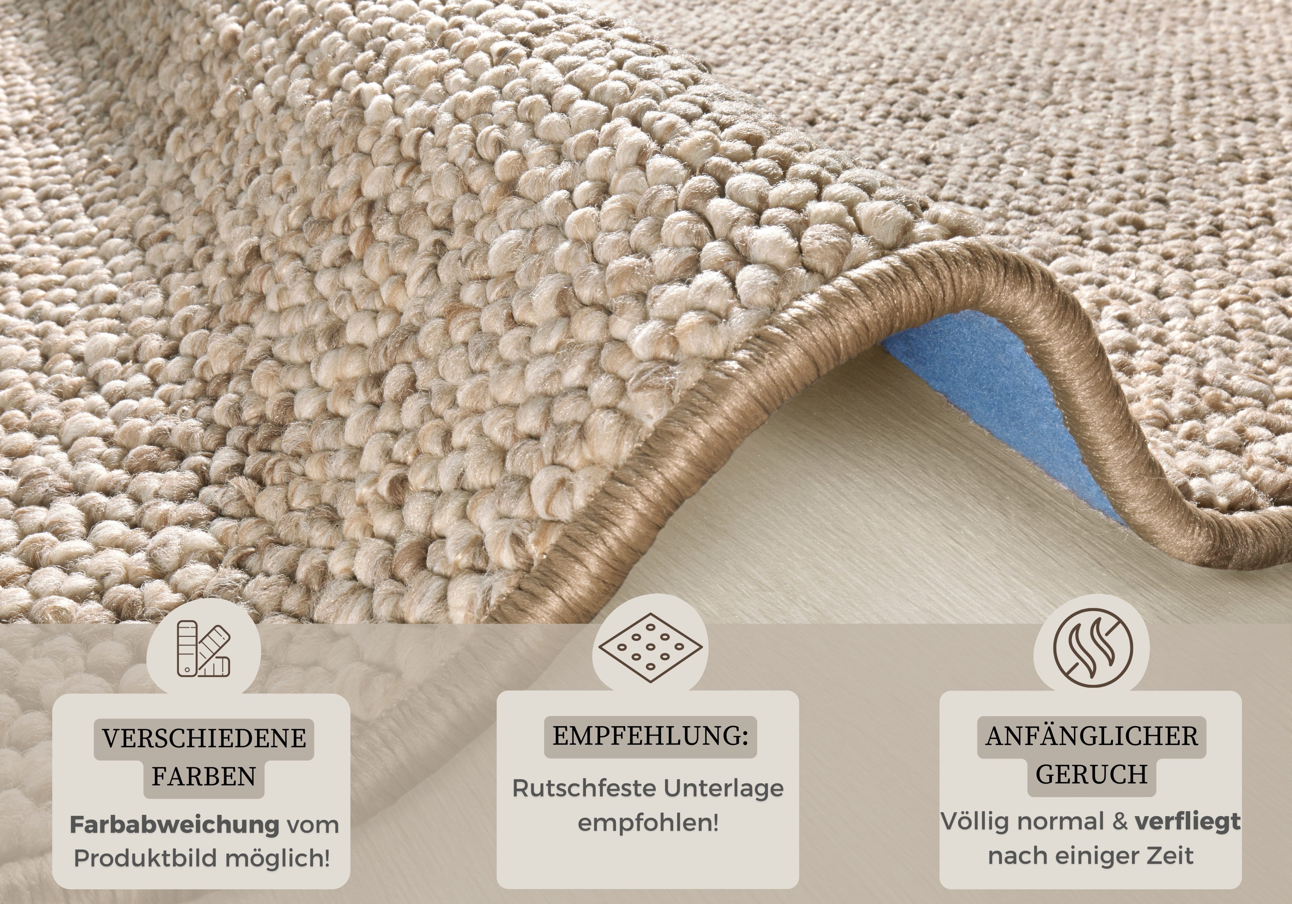 HANSE Home Vloerkleed Wolly 2 Vlakweefsel, loper, Scandi, wol-look, eetkamer, woonkamer, gang
