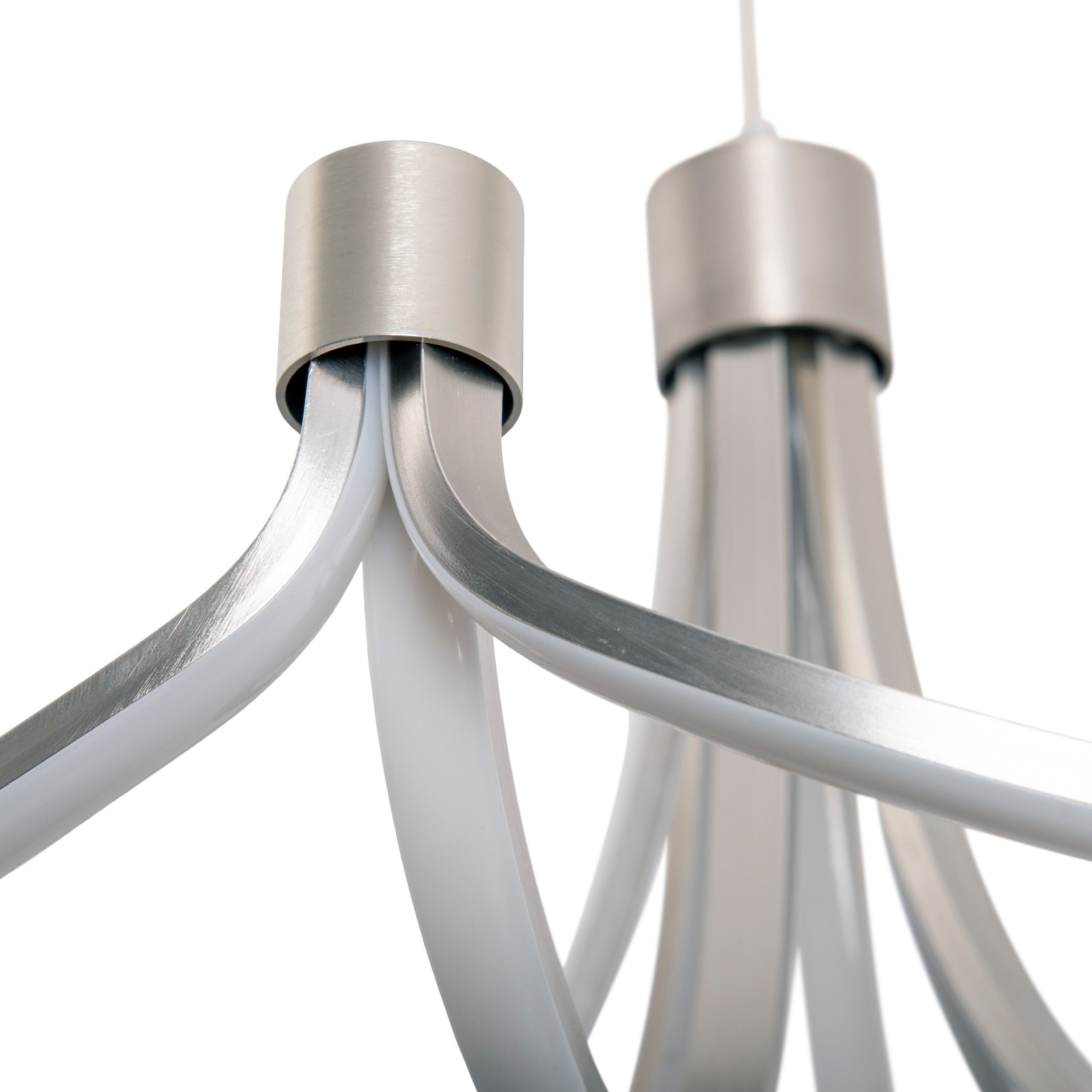 näve Led-hanglamp Festos Kroonluchter, trapsgewijs dimbaar, gesatineerd metaal, H: 150cm (1 stuk)