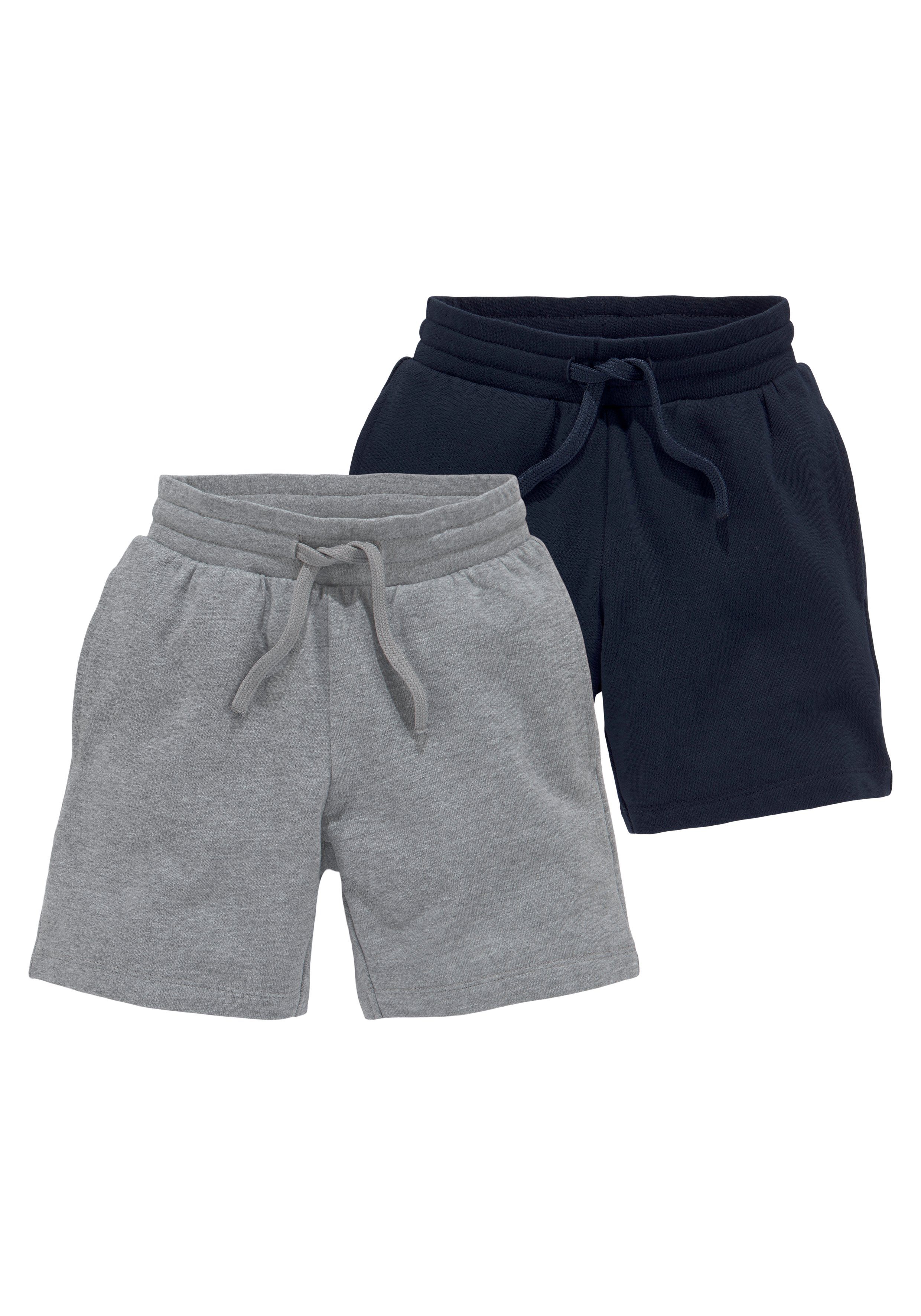 KIDSWORLD Sweatshort 2-pack sweat bermuda’s in basis kleuren (2-delig, Set van 2)