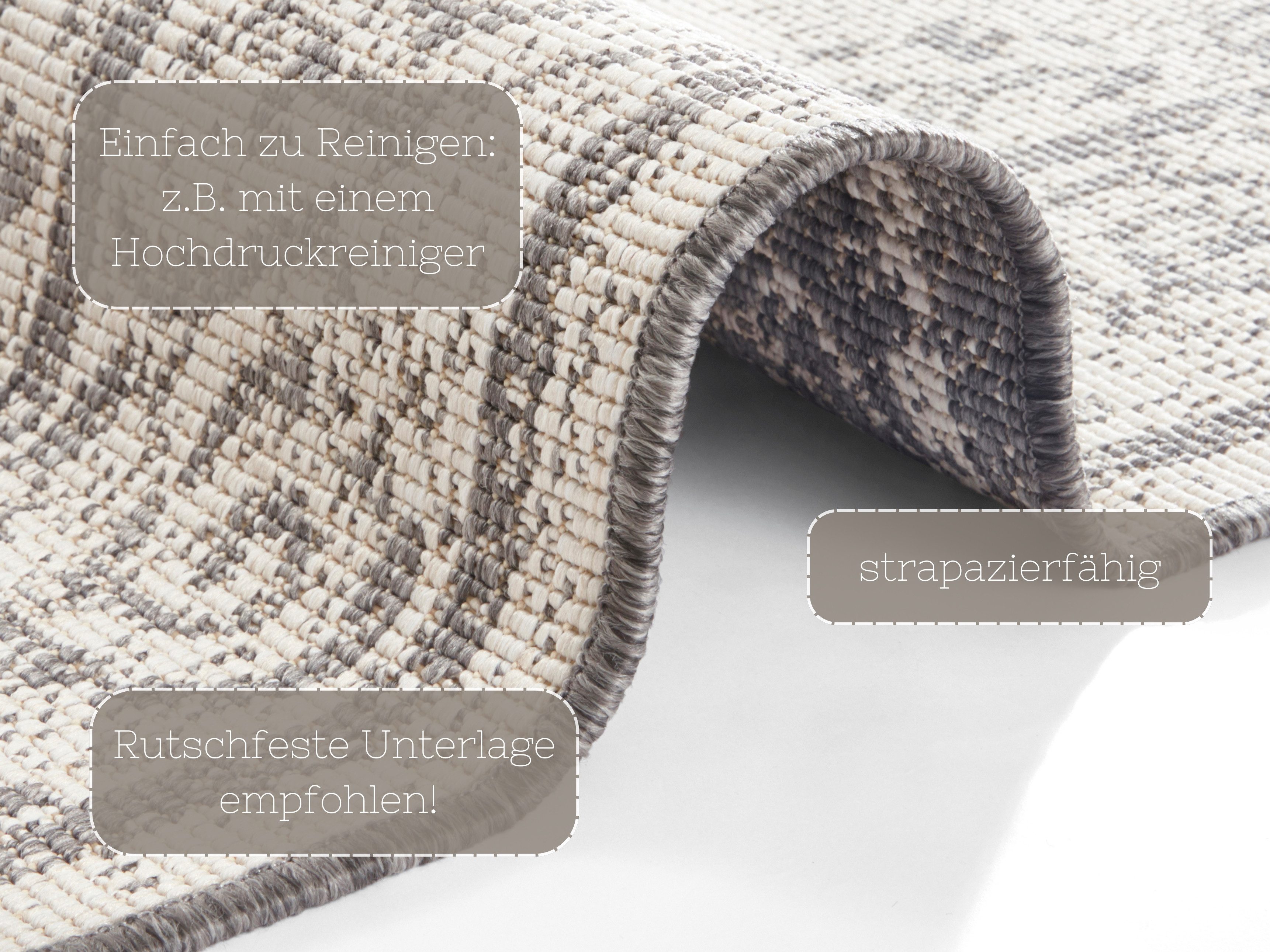 NORTHRUGS Vloerkleed CEBU tweezijdig te gebruiken kleed In- & outdoor, weerbestendig, balkon, woonkamer, waterbestendig, oriëntaals