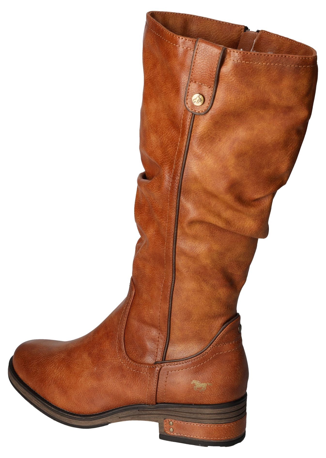Mustang Shoes Winterlaarzen long shaft boots, block heel, with gathers at the slouchy shaft