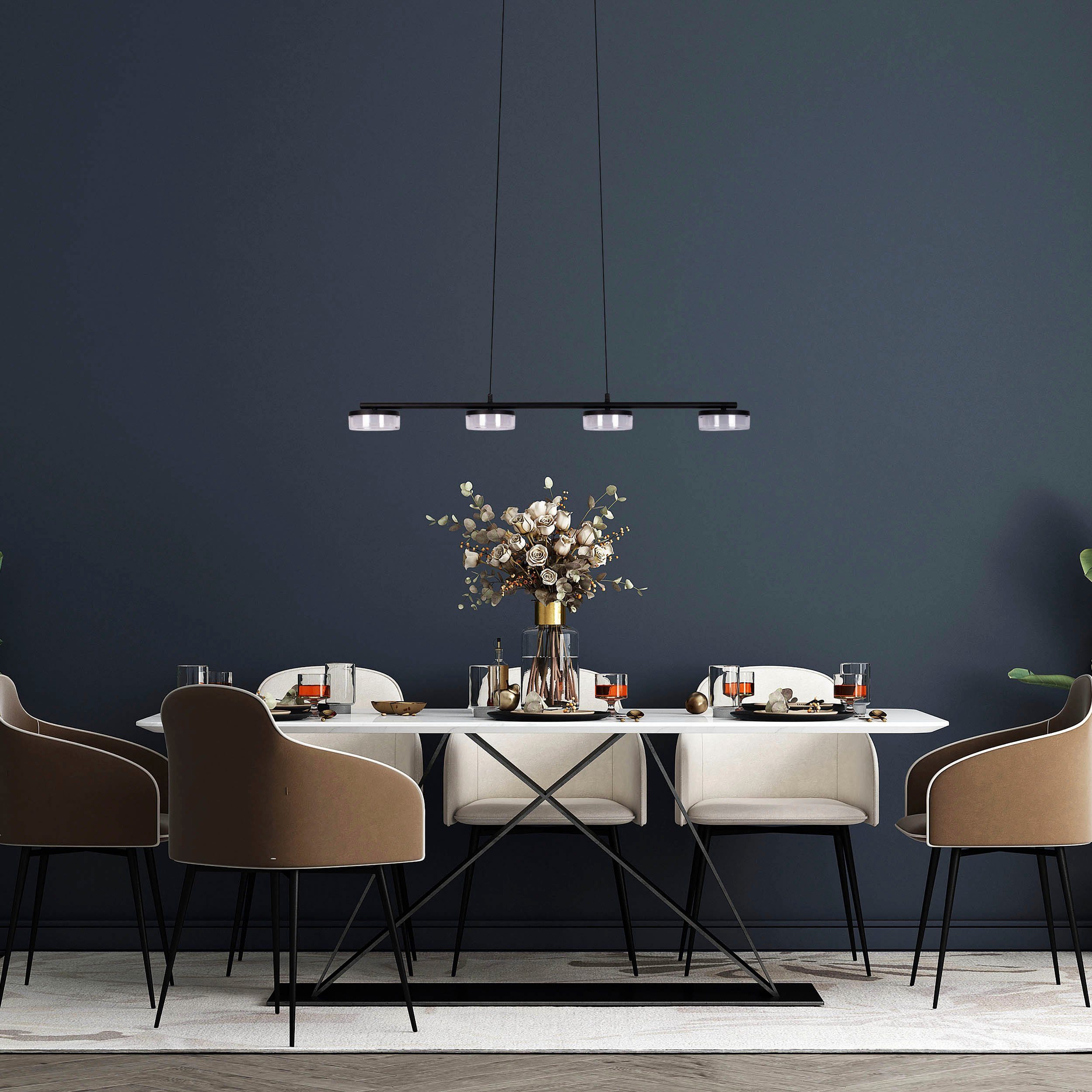 näve Led-hanglamp Cimo traploos dimbaar via wandschakelaar, lichtkleur warmwit, zwart (1 stuk)
