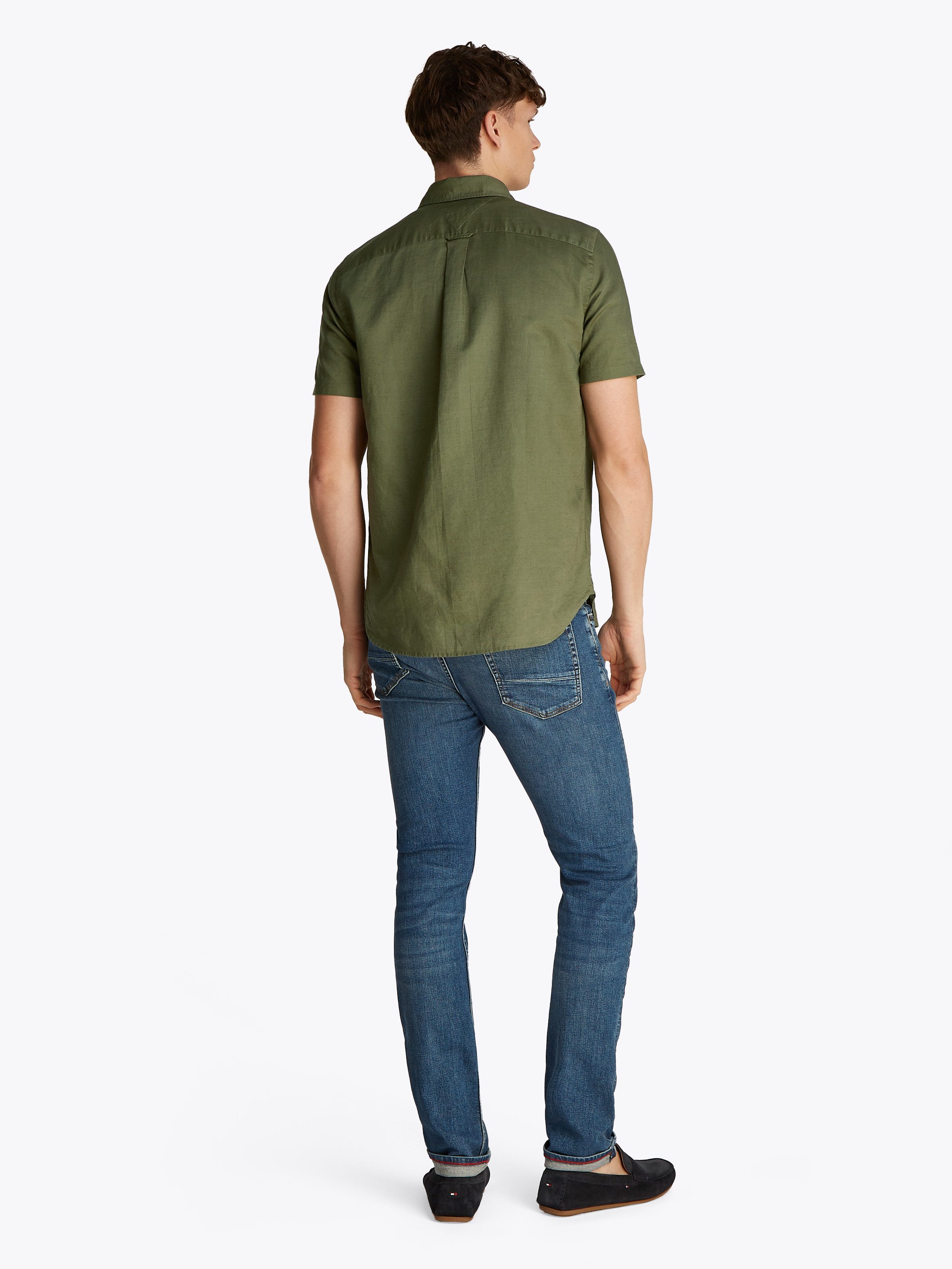 Tommy Hilfiger Overhemd met korte mouwen LINEN BLEND SOLID SS RF SHIRT