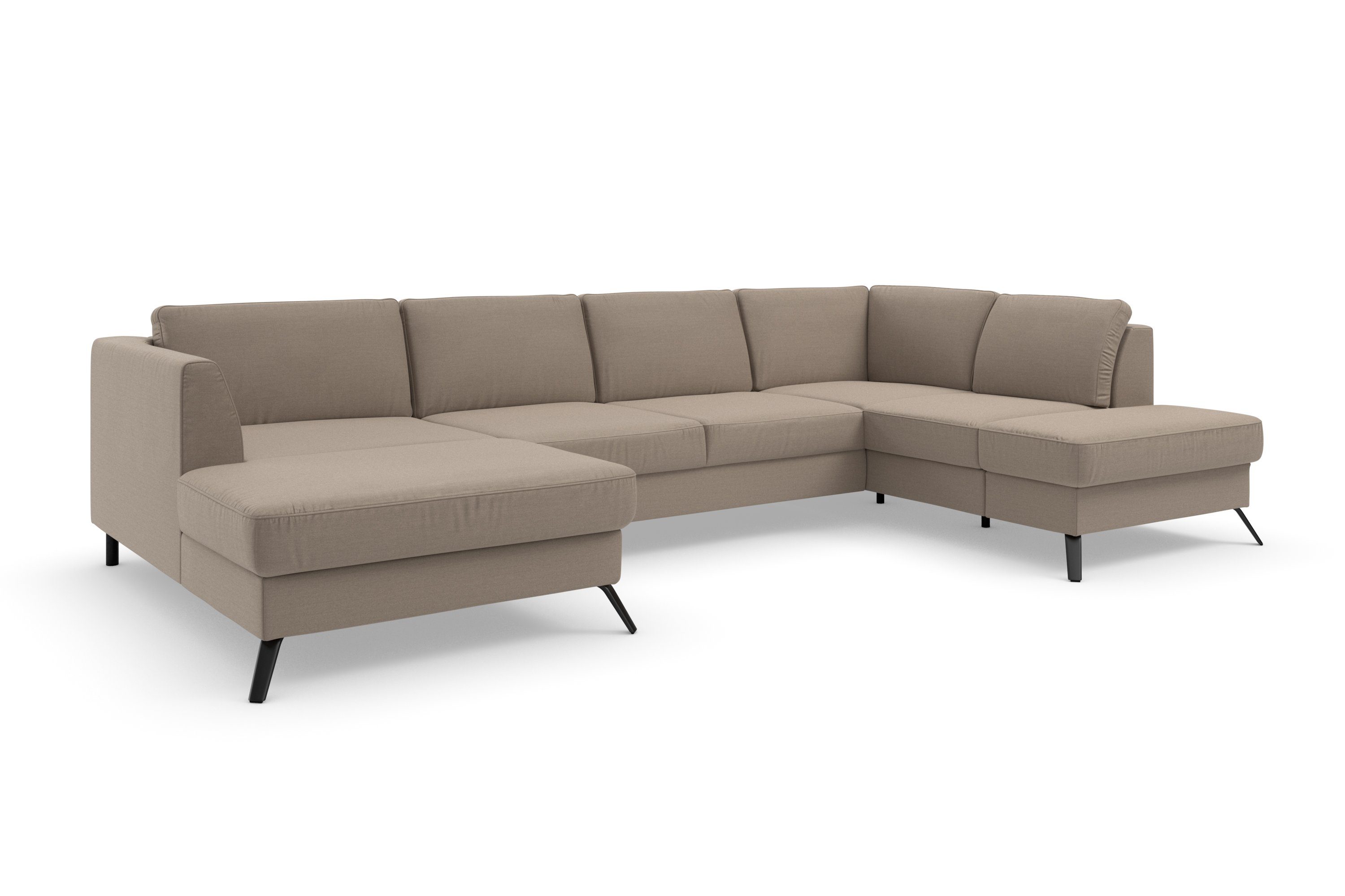 sit&more Zithoek Olsen U-vorm inclusief zitdiepteverstelling, naar keuze met slaapfunctie, 15 cm hoog