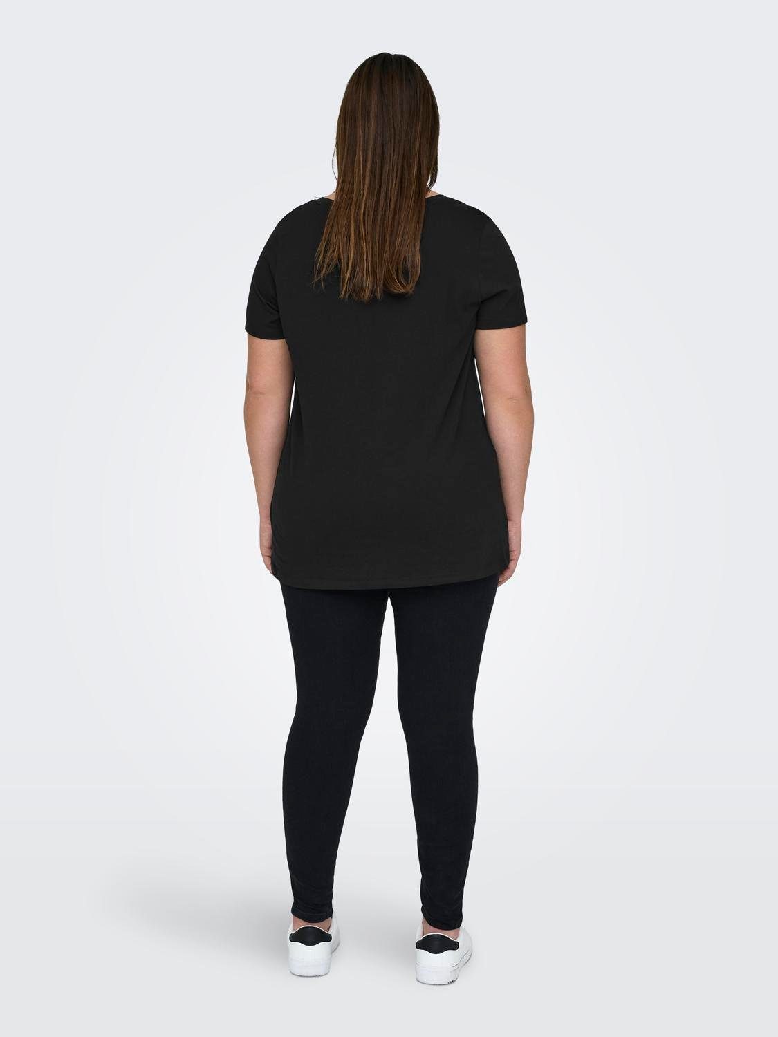 ONLY CARMAKOMA Shirt met V-hals CARBONNIE LIFE S/S V A-SHAPE TEE NOOS
