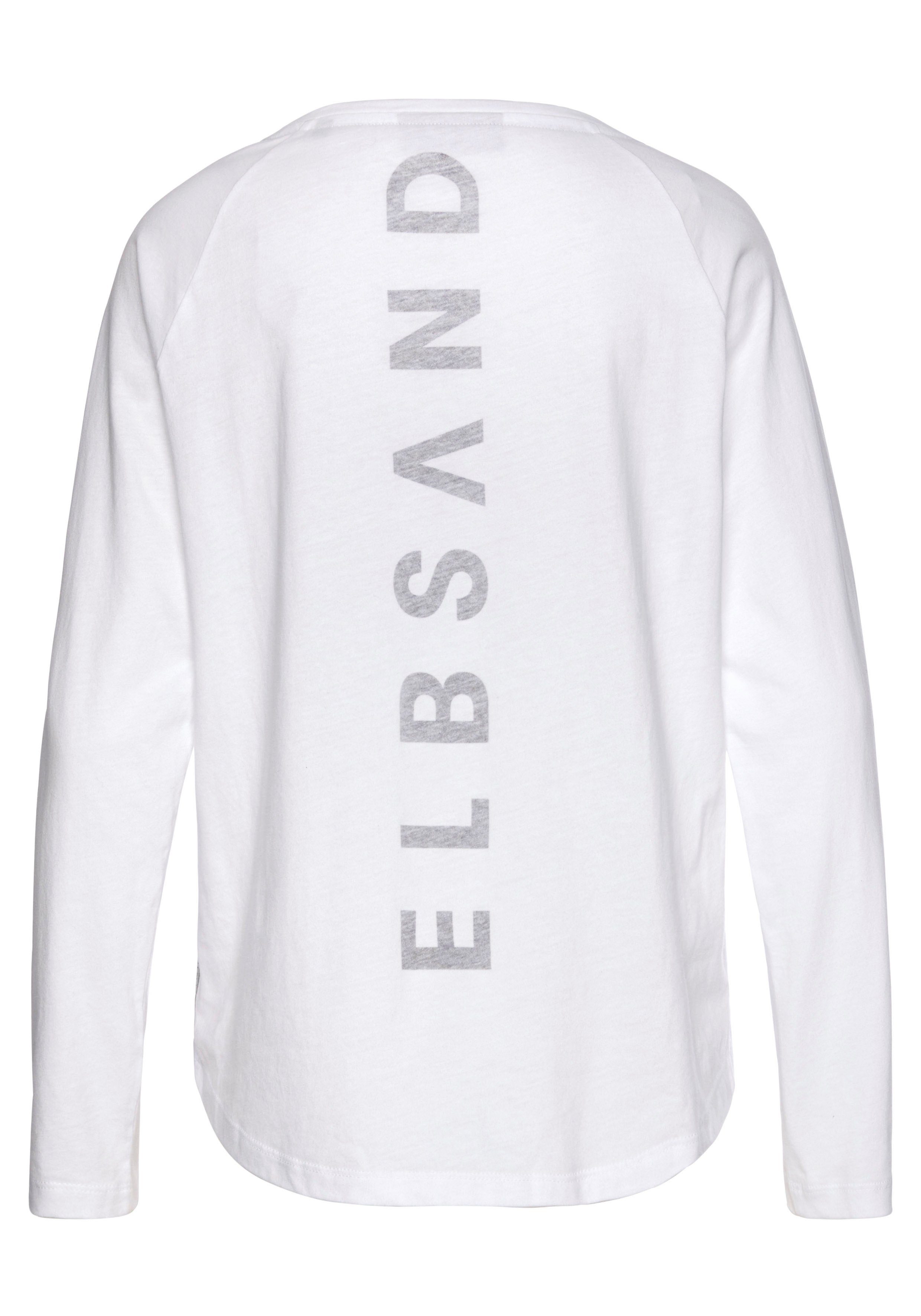 Elbsand Longsleeve TINNA met logoprint op de rug, shirt met lange mouwen van een katoenmix, sportief-casual