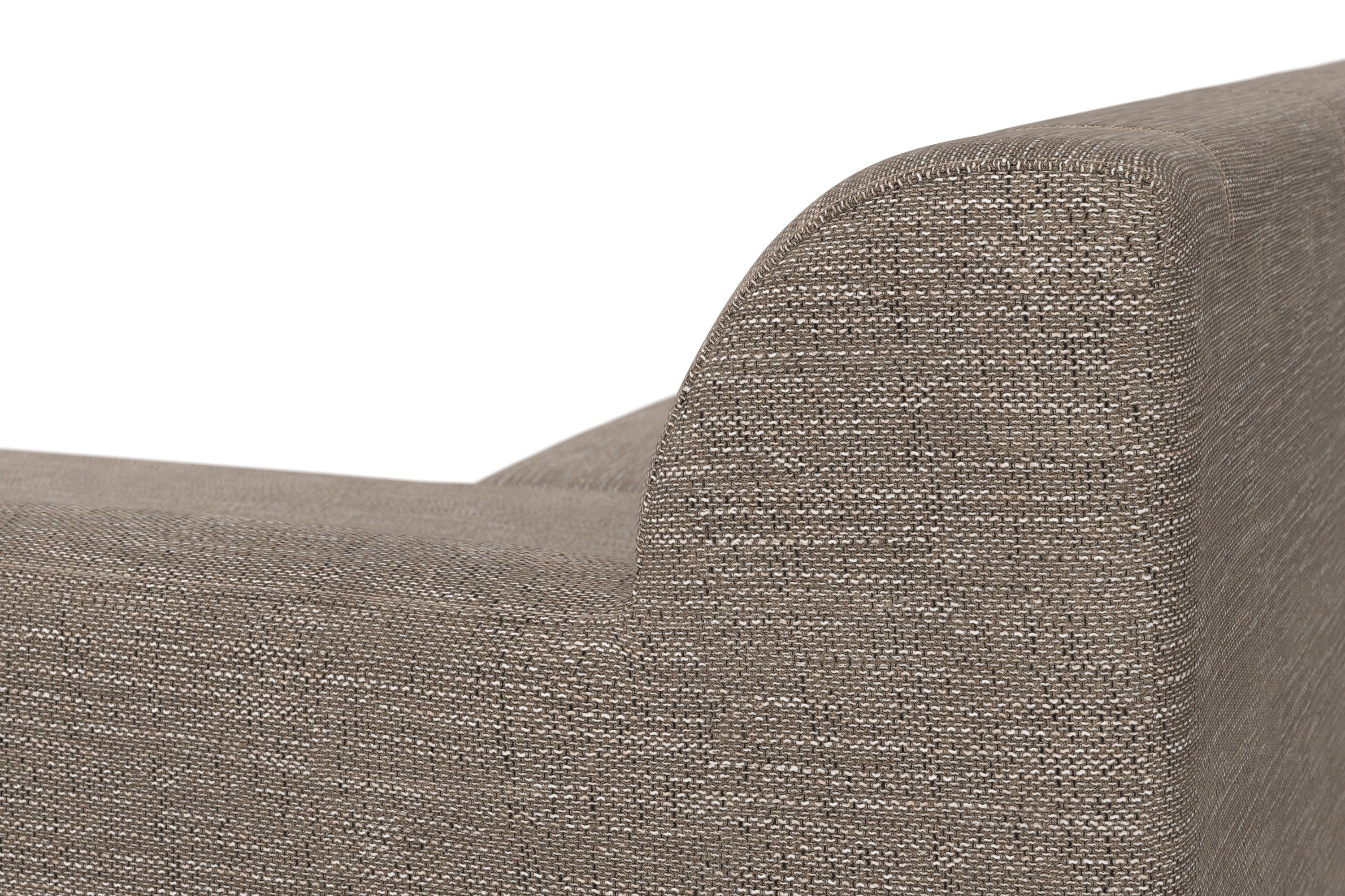 DOMO collection Hoekbank Topper, elegant en tijdloos, compacte afmetingen 245/155cm, L-vorm
