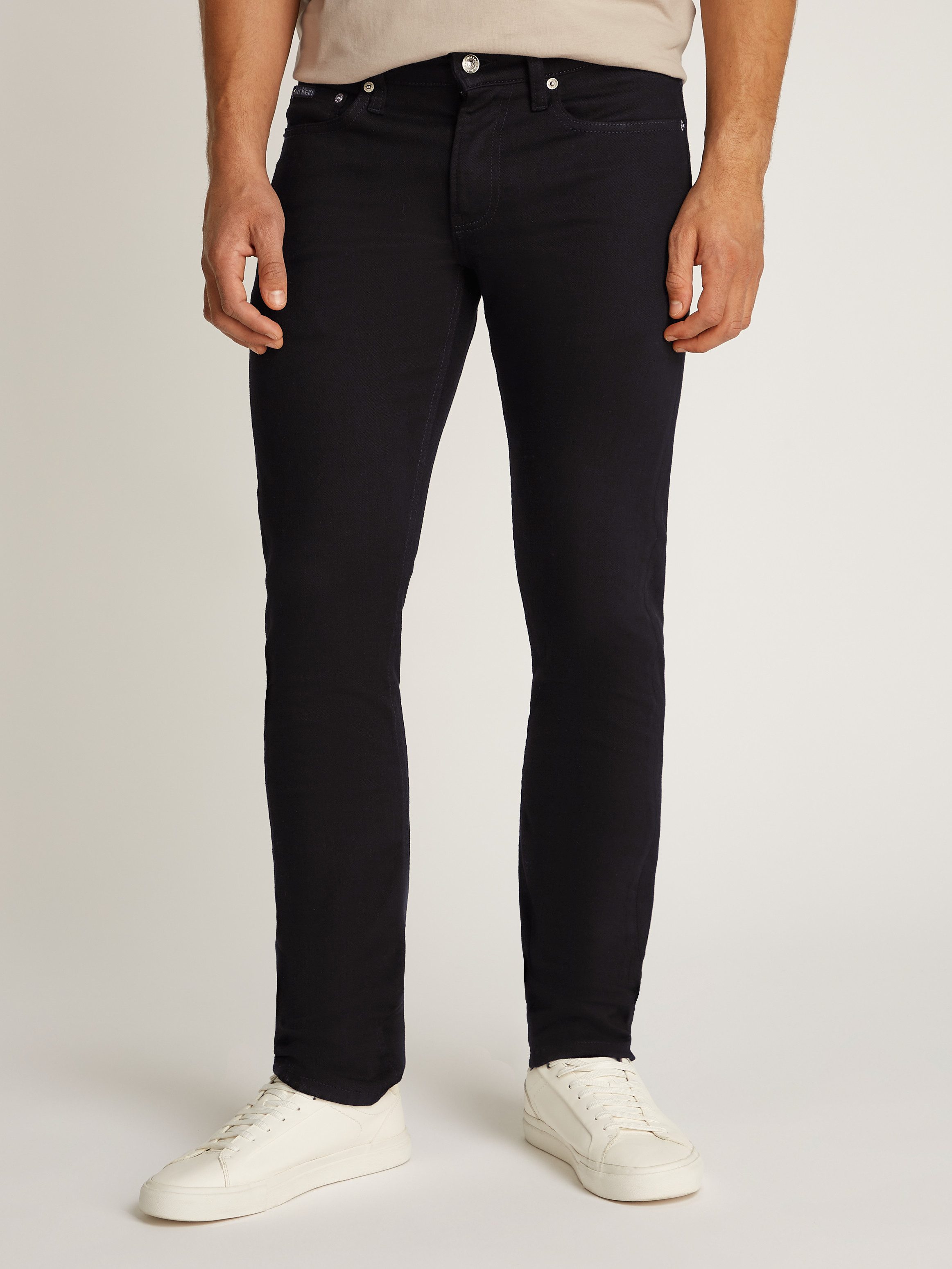 Calvin Klein Slim fit jeans SLIM Muntzakje, logo borduursel