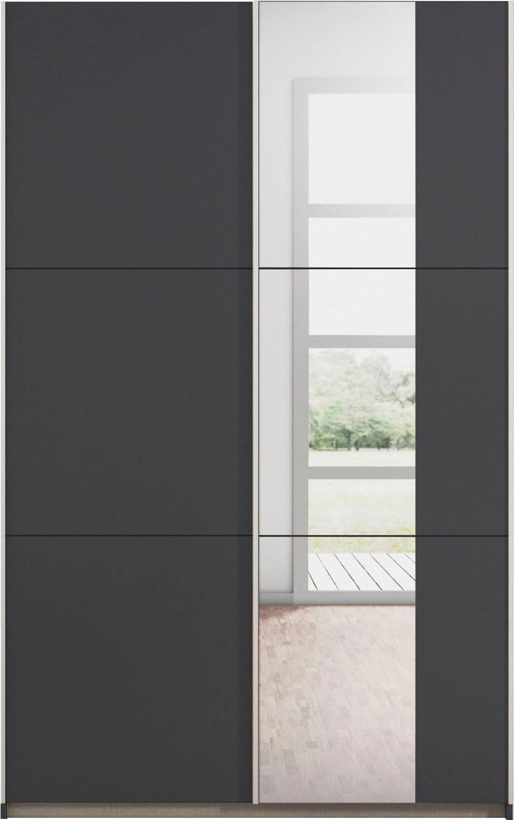 rauch Zweefdeurkast Kledingkast draaideurkast kast garderobe KRONACH TOPSELLER met spiegel en veel opbergruimte, metalen greepstrips, made in germany