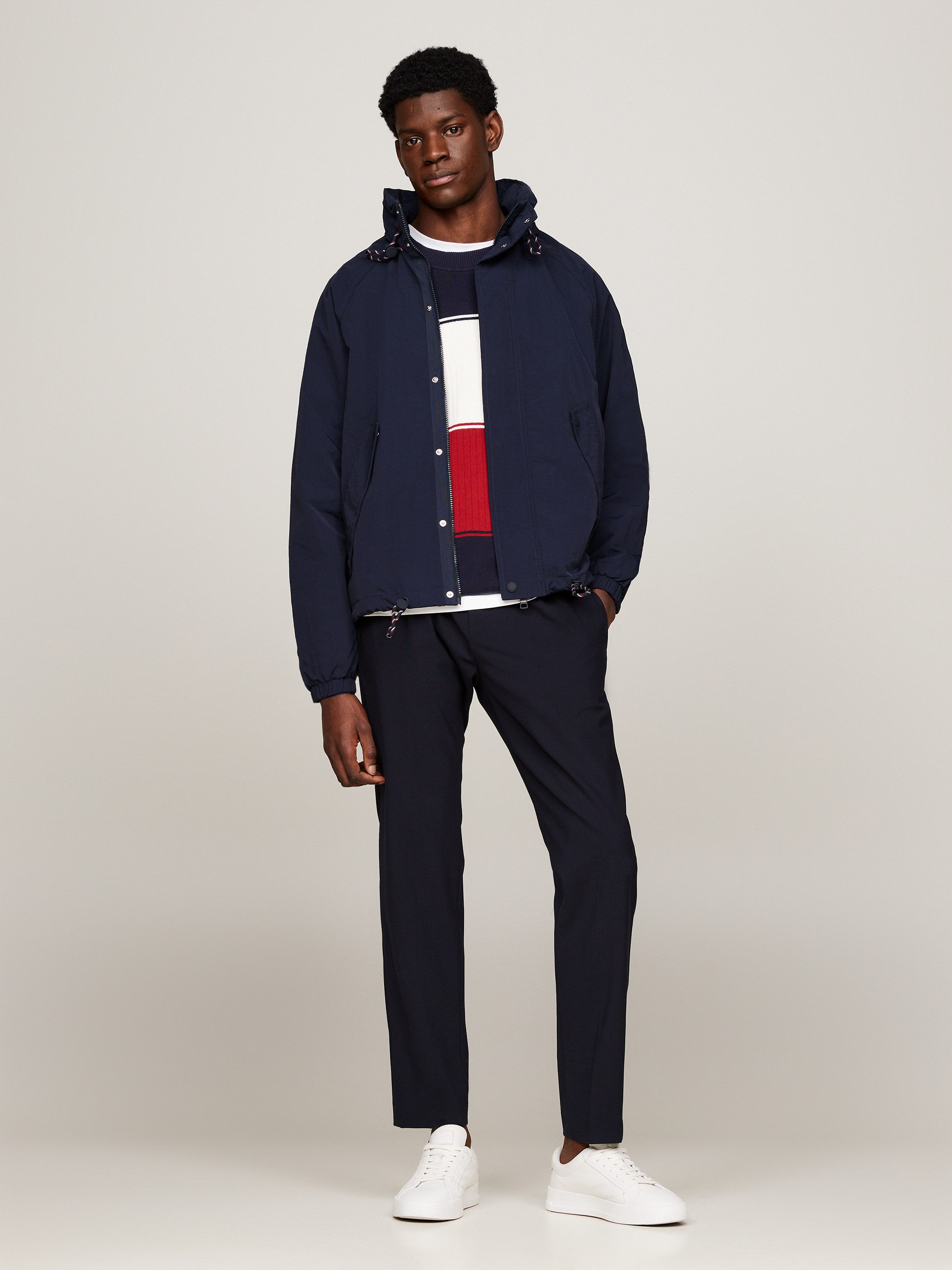 Tommy Hilfiger Blouson REGATTA JACKET waterafstotend hoog gesloten met opbergbare capuchon