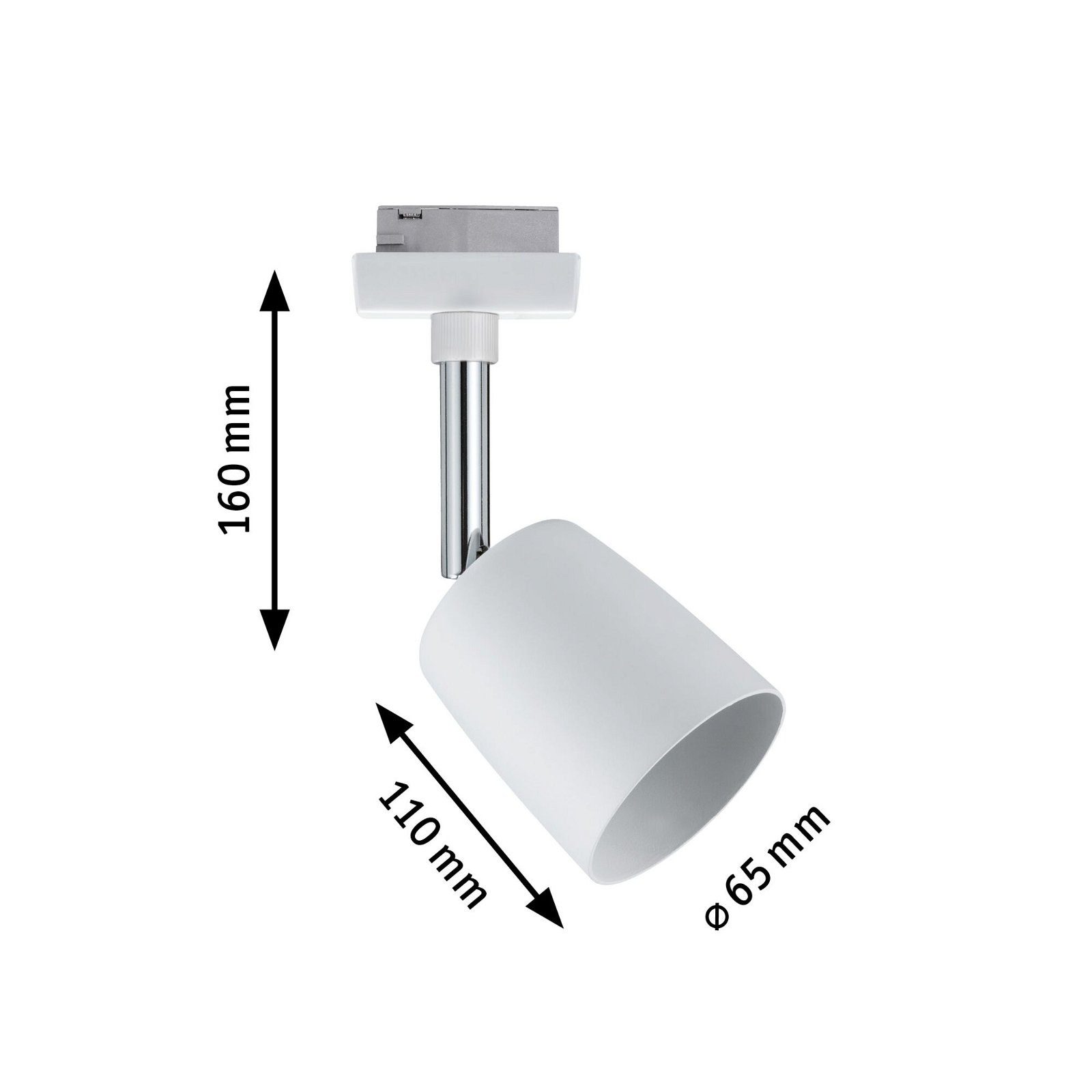 Paulmann Railsysteem-lampen URail rail spot Cover GU10 max. 10W 230V Zwart mat, Chroom