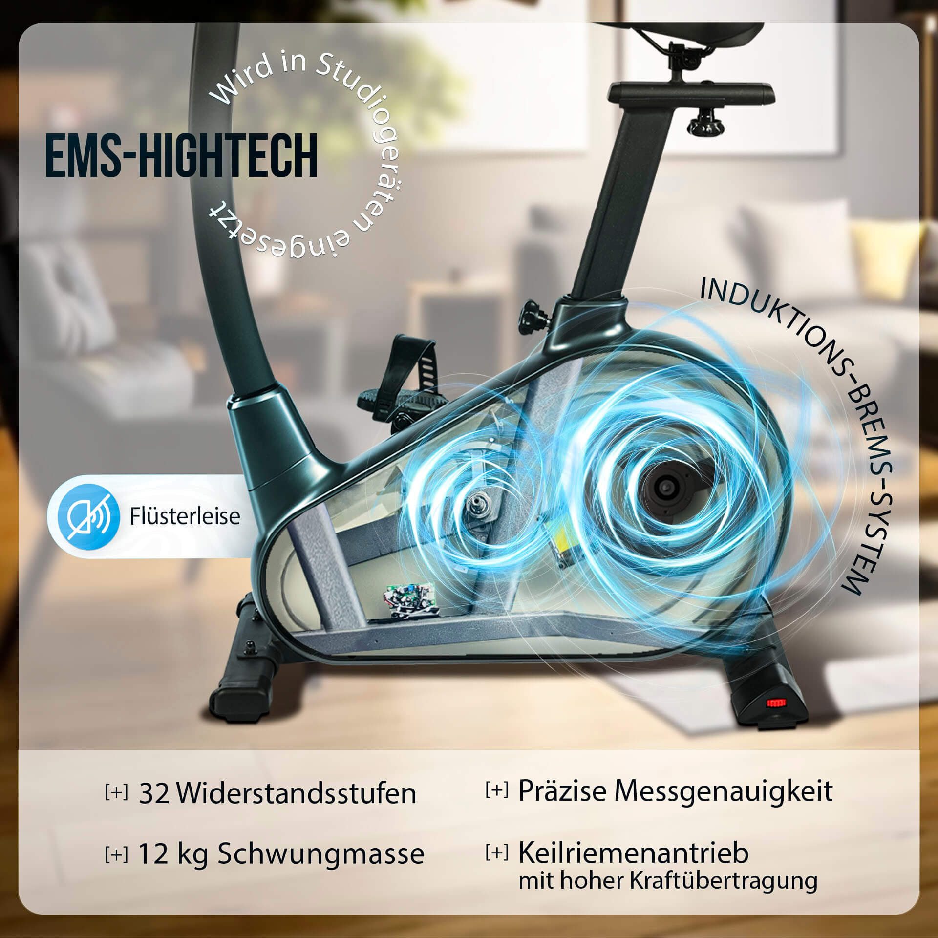 Christopeit Sport® Ergometer EM 8000 Kinomap-app compatibel
