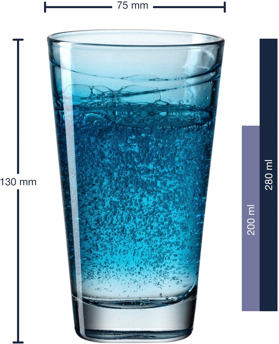LEONARDO Longdrinkglas Vario STRUTTURA (set, 6-delig)