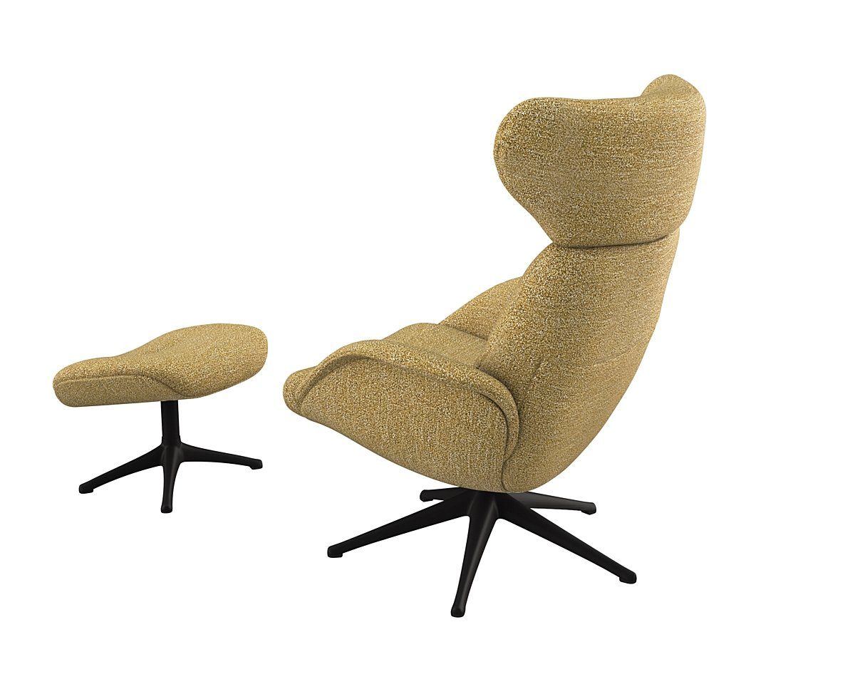 FLEXLUX Relaxfauteuil Relaxchairs More Eersteklas comfort, rug- en hoofdsteunverstelling, draaibaar, zwarte voet