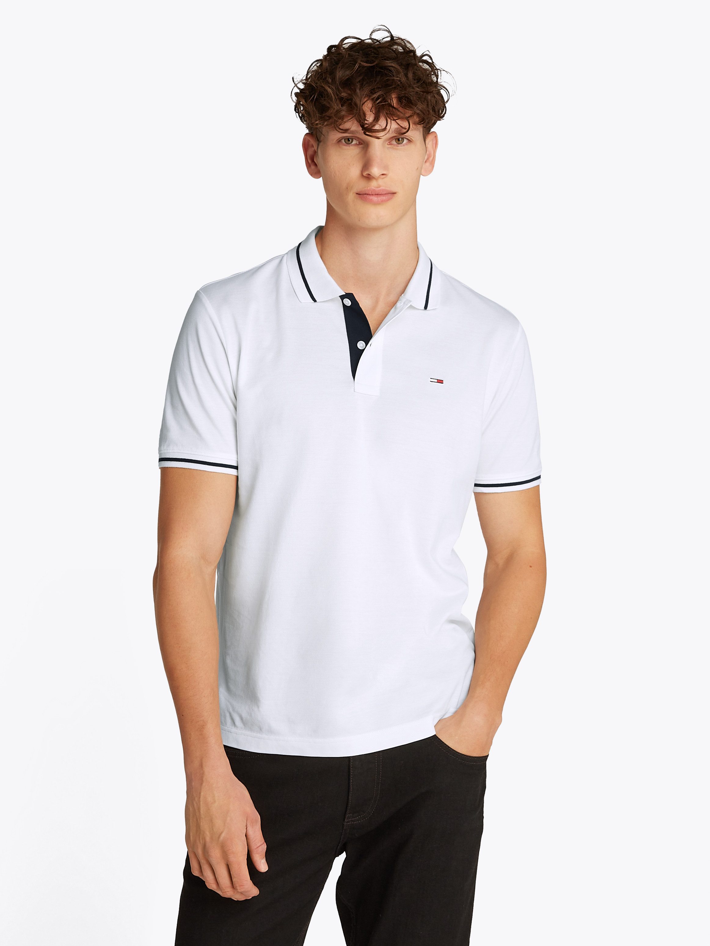 TOMMY JEANS Poloshirt TJM REG TIPPED POLO met gestreepte details