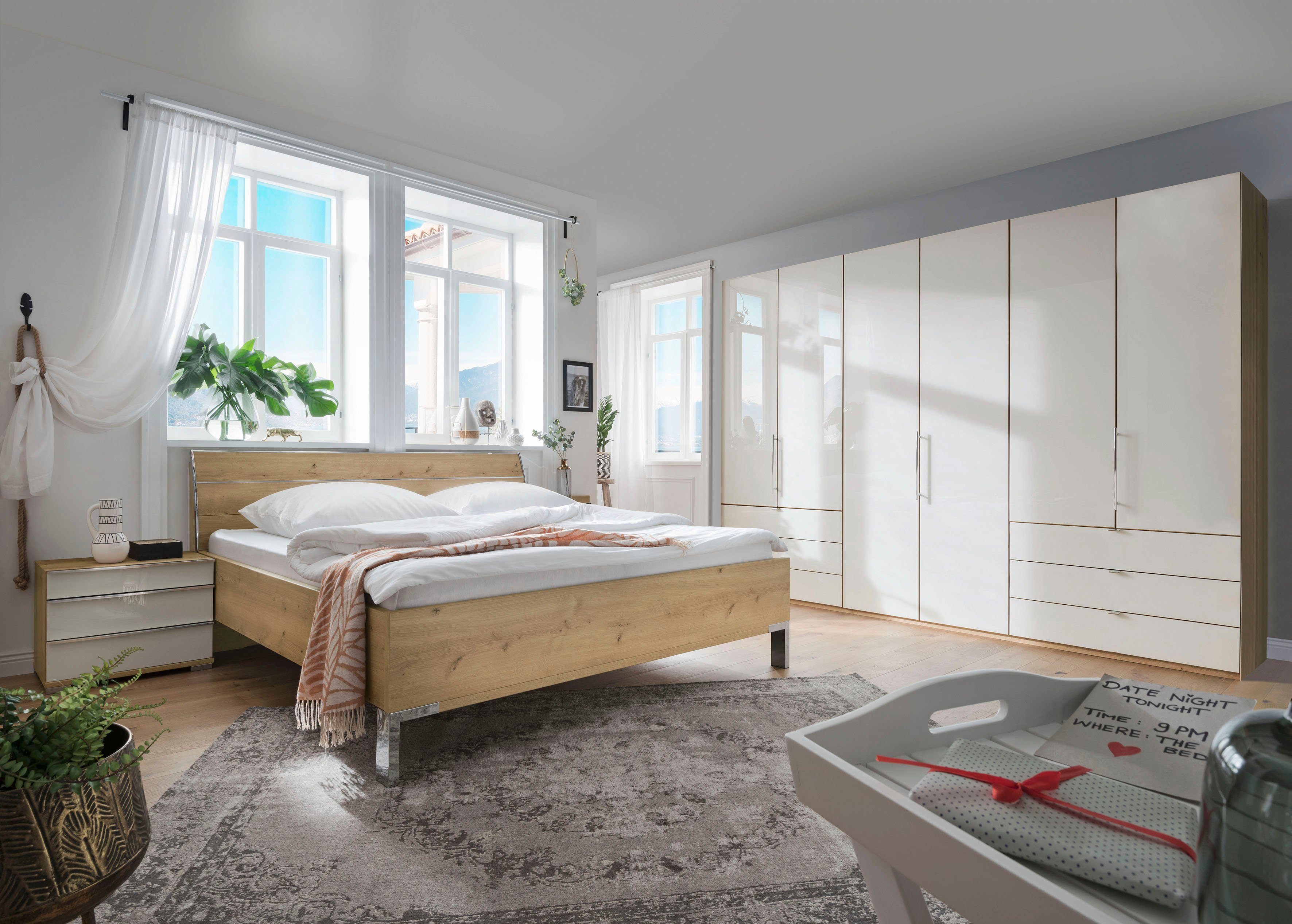 WIEMANN Vouwdeurkast Loft, Kledingkast, Kast, Linnenkast, met glazen front robuuste glazen fronten, nauwelijks hoorbare deuren, met panorama-opening