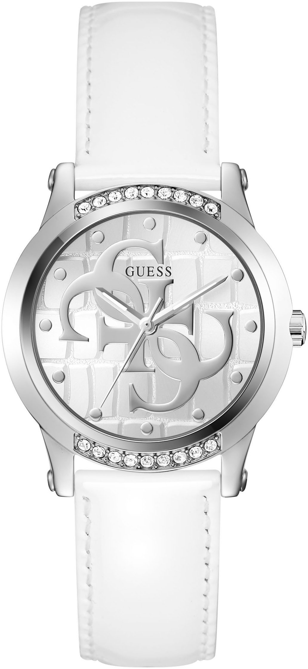 Guess Kwartshorloge ANNETTE Horloge, dameshorloge, stalen band, analoog dames horloges wit