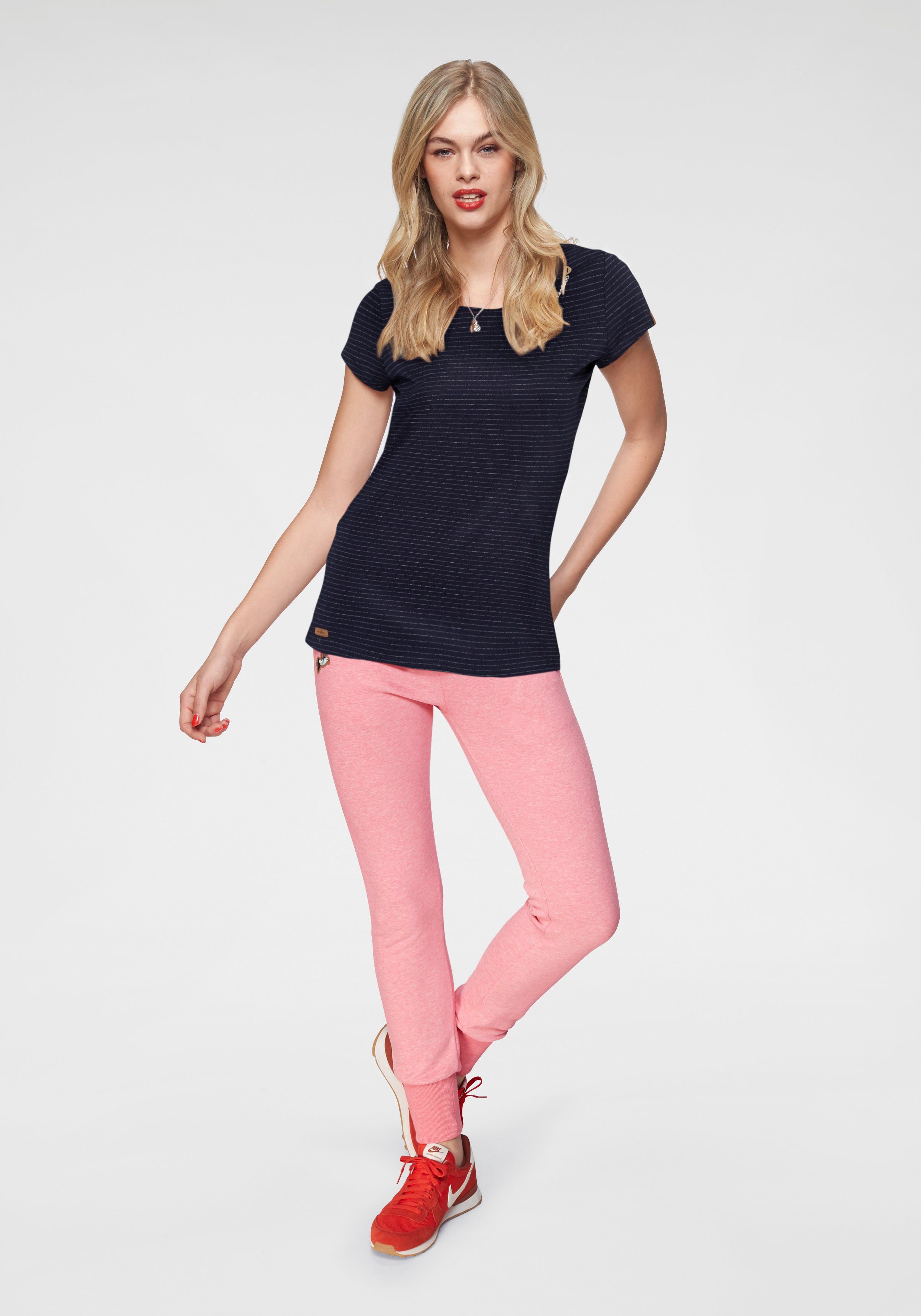 Ragwear Shirt met korte mouwen MINT STRIPES O in streepdessin