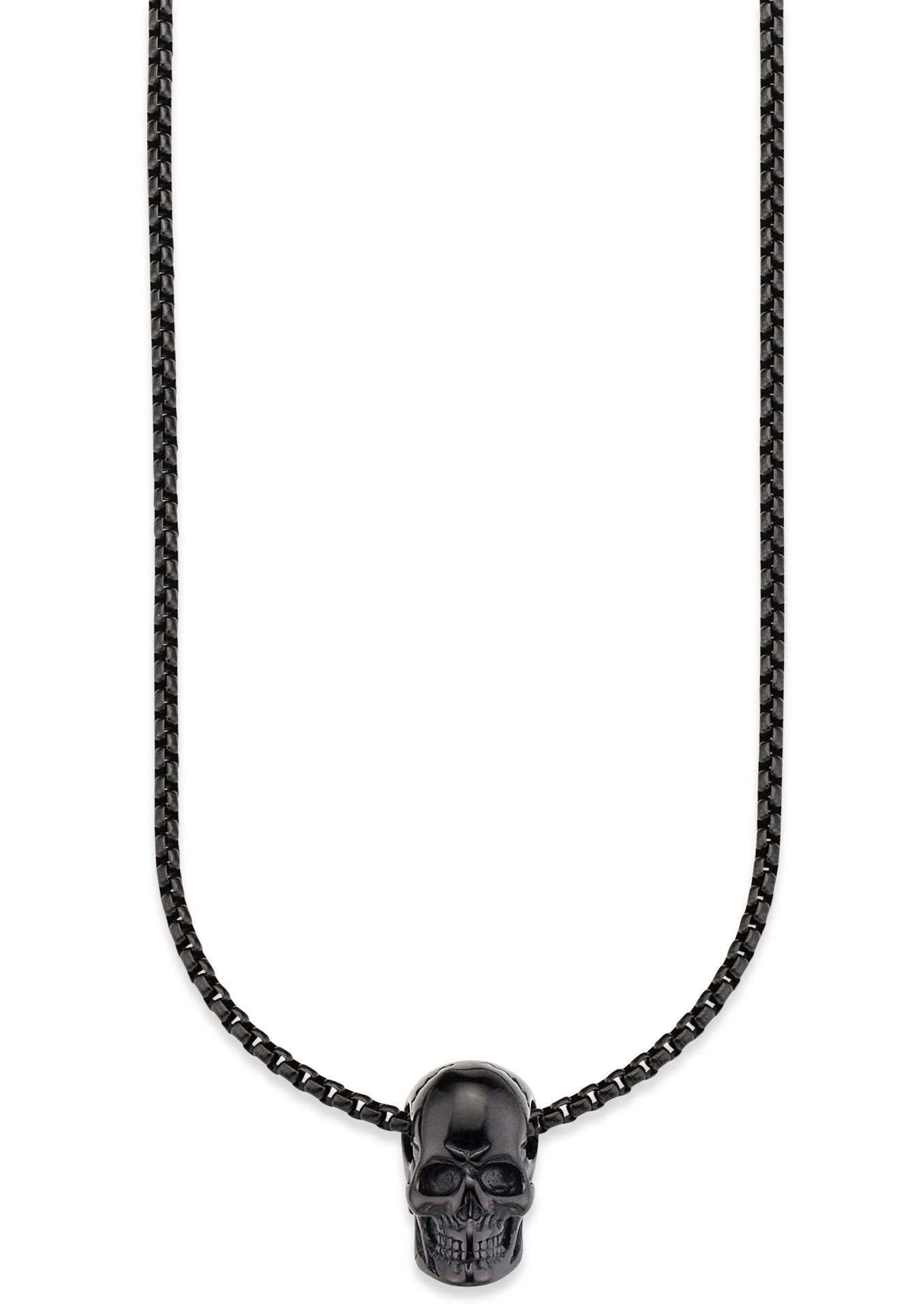 Bruno Banani Ketting met hanger Sieraad cadeau halsketting schedel doodskop, Venetiaanse ketting heren kettingen & hangers zwart