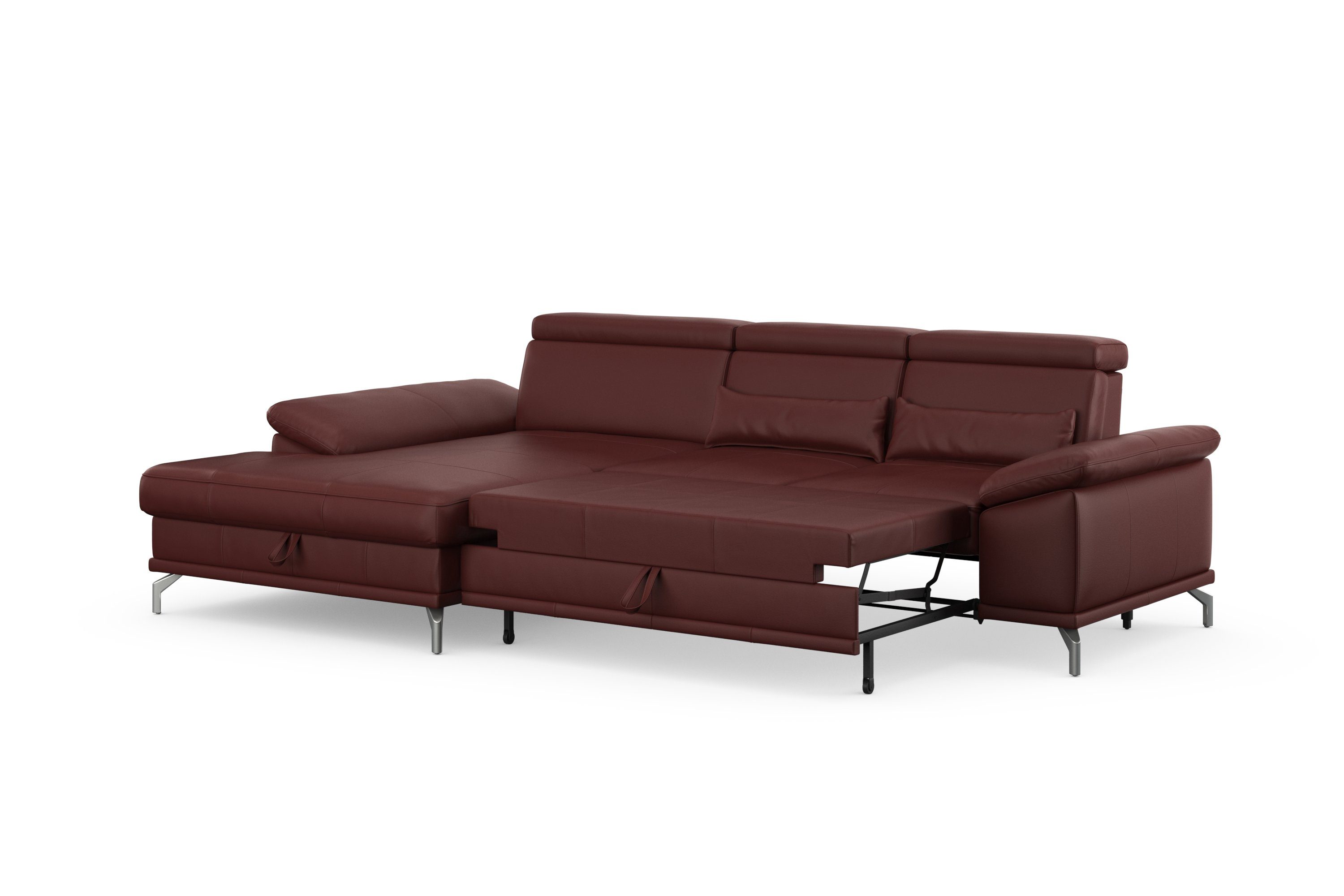 sit&more Hoekbank Cabrio L-vorm, B: 295 cm, met zitdiepte-, arm- & hoofdverstelling