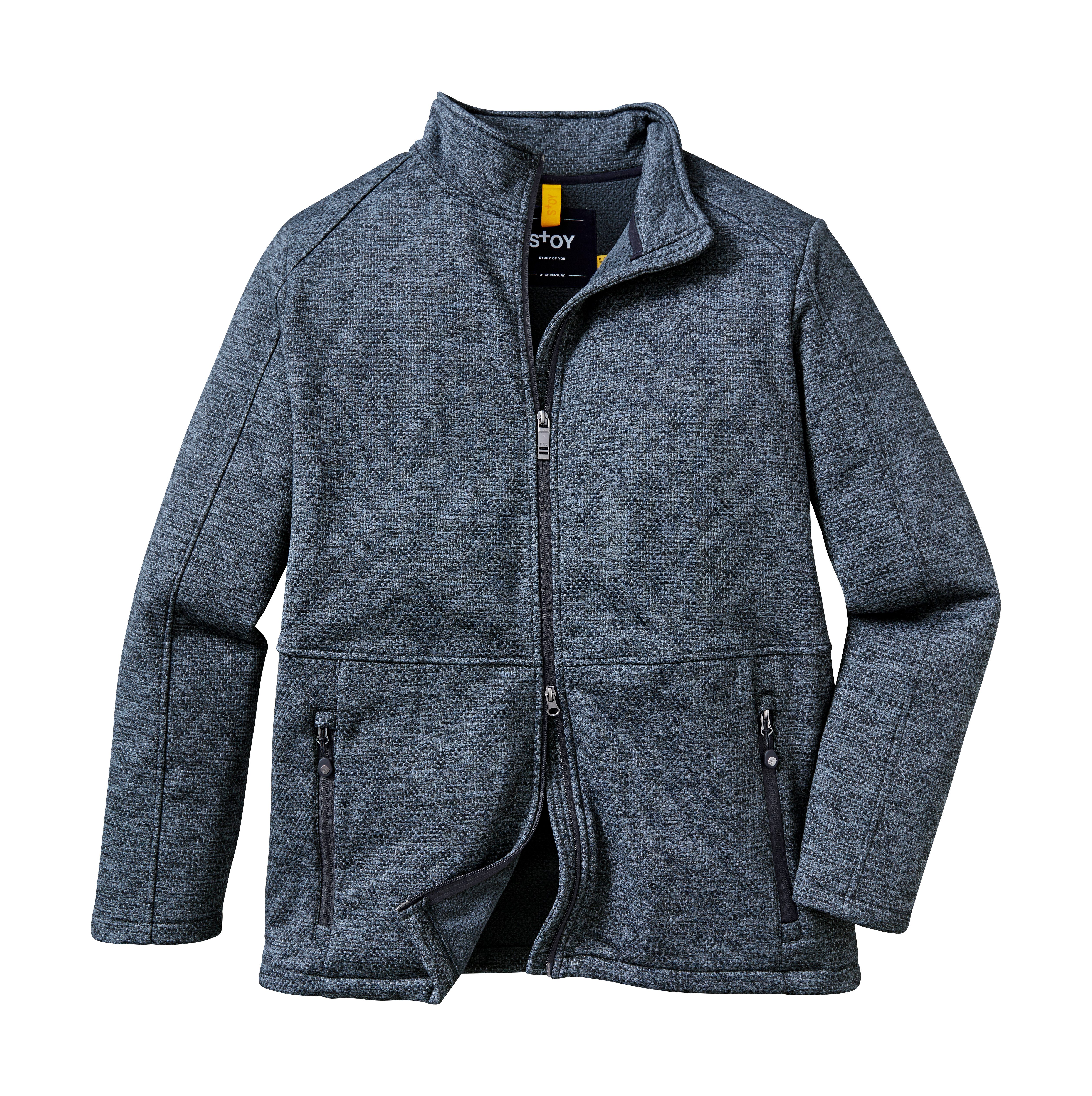 STOY Fleecejack STS 6 MN KNTFLC JCKT Lichte gebreide fleecejas met 4-weg stretch en 2-weg rits