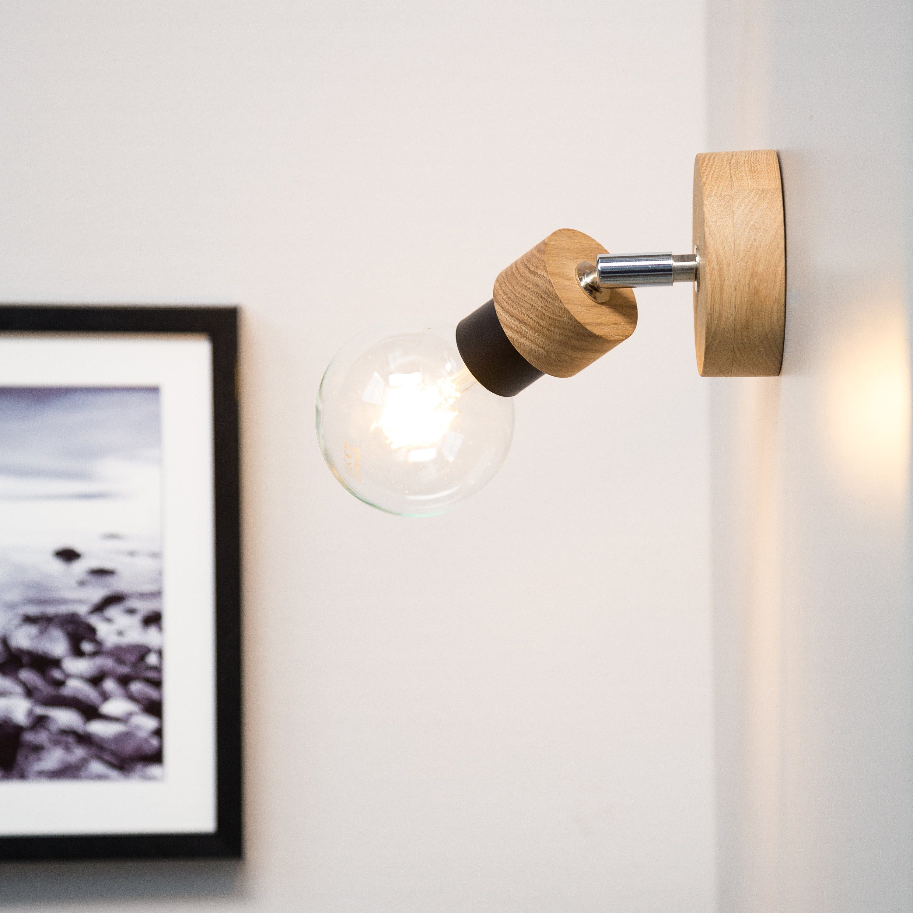 BRITOP LIGHTING Wandlamp MARJOLAINE Beweegbare spots, van eikenhout, FSC®-certificaat (1 stuk)