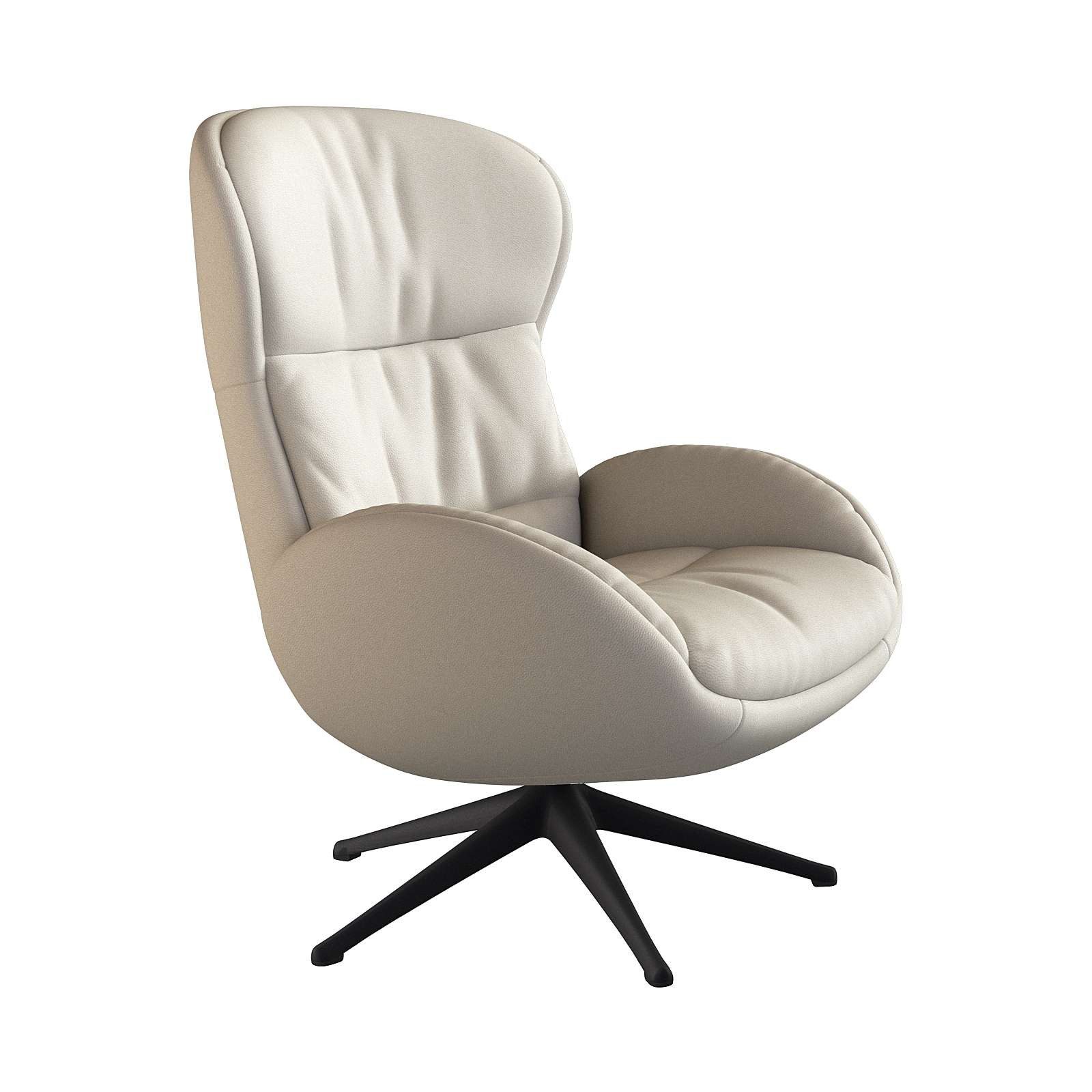 FLEXLUX Relaxfauteuil Haze, TV-stoel, fauteuil, stoffeerstoel Rugdeelverstelling, draaibaar, voet zwart tv-fauteuils wit