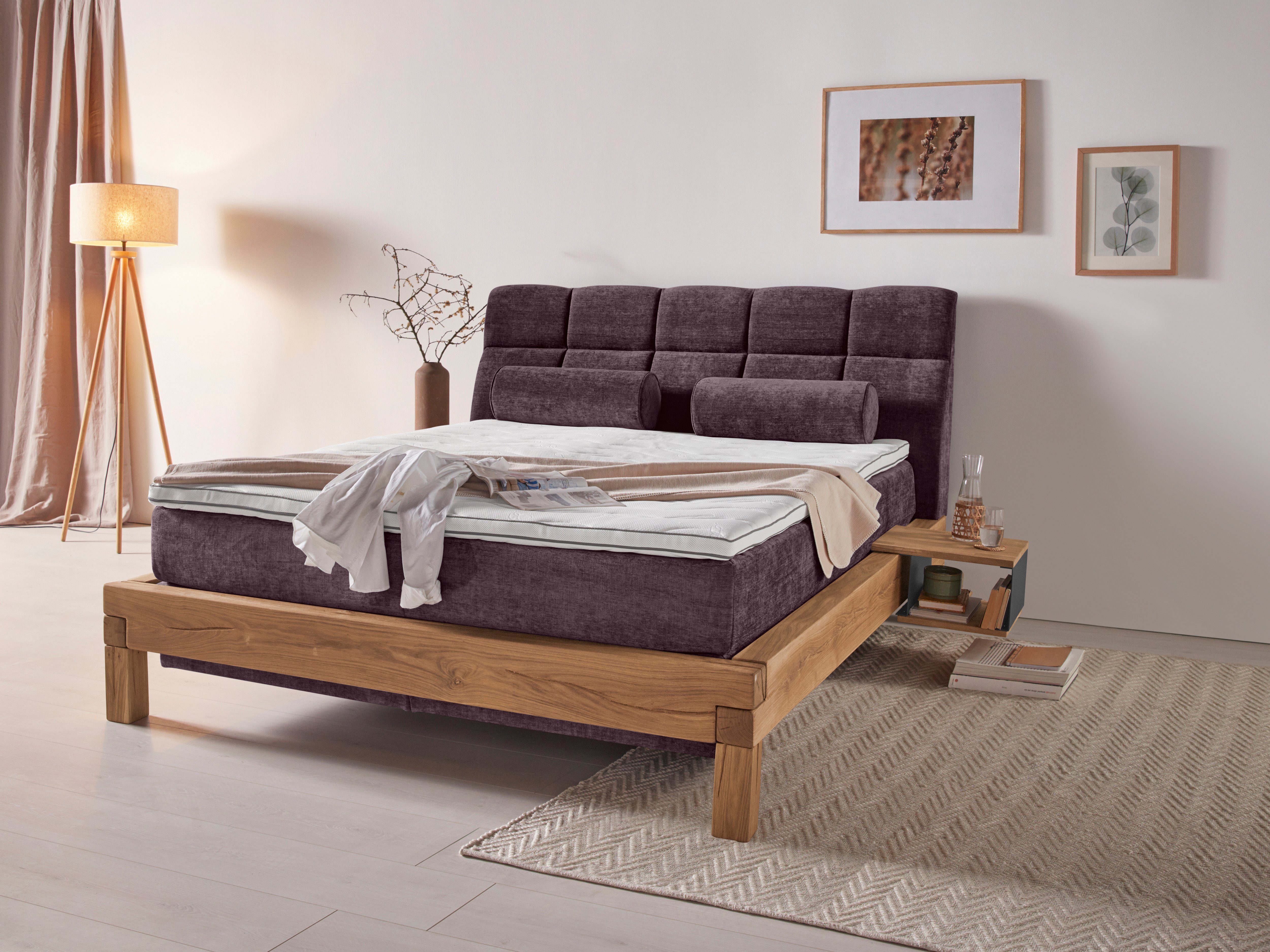 Home affaire Boxspring Villads Ligoppervlak: 160x200 cm van balkeiken, inside-boxspringonderbouw