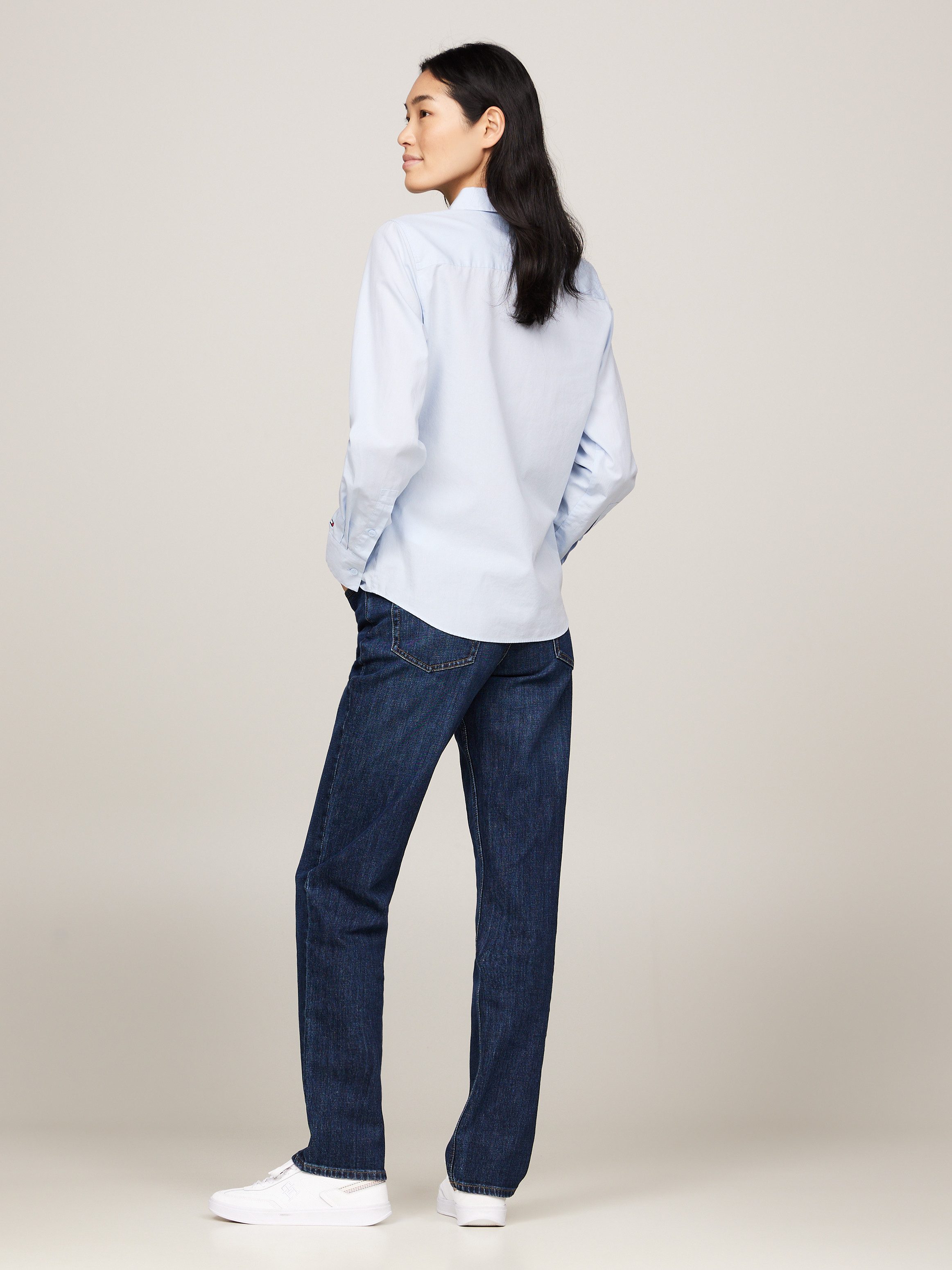 Tommy Hilfiger Overhemdblouse ESS POPLIN REGULAR SHIRT met popeline geborduurd logo
