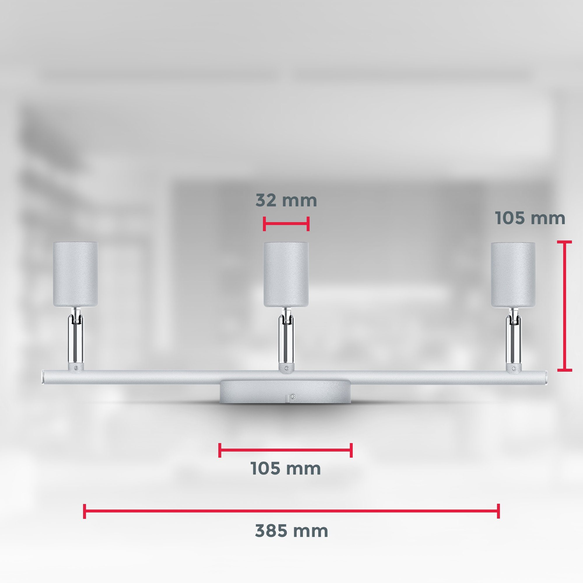 B.K.Licht Plafondlamp 3-vlamige led plafondspot, draaibaar, ip20, neutraalwit