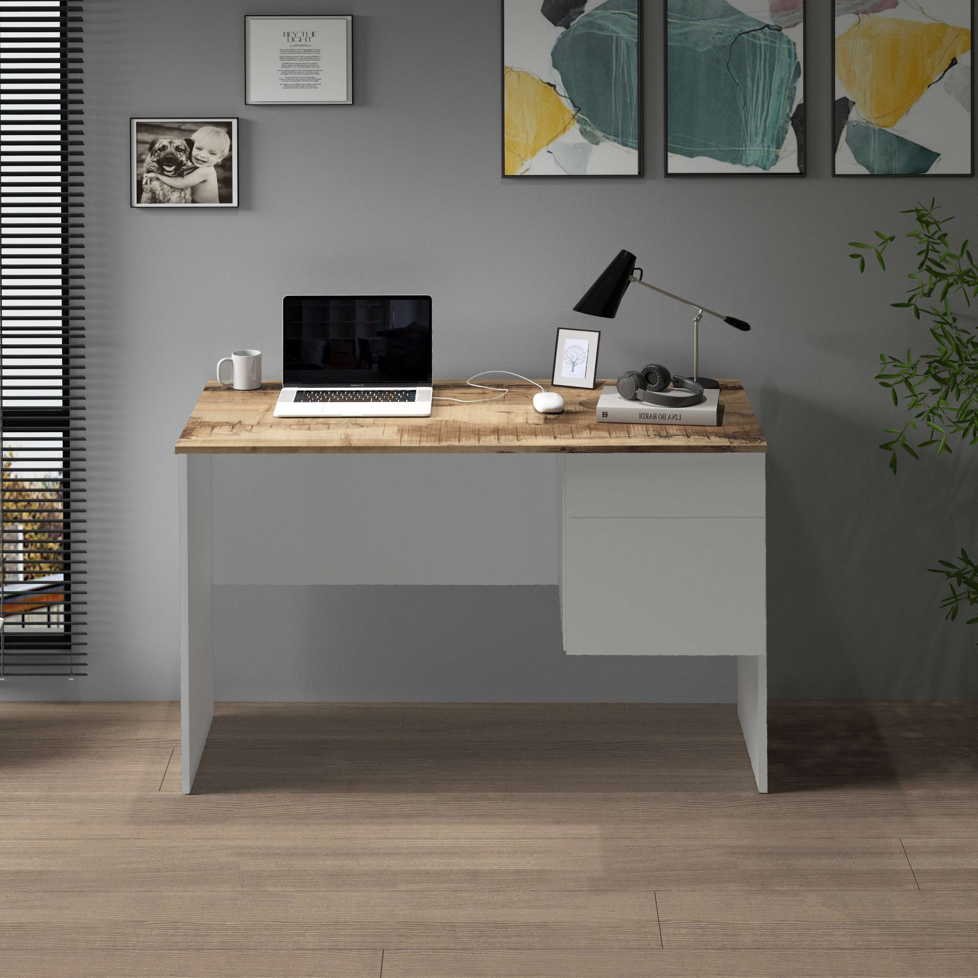 INOSIGN Bureau Sunrise, kleine computertisch, bureautafel met 1 deur & 1 lade, tafelblad breedte 110 cm, made in italy
