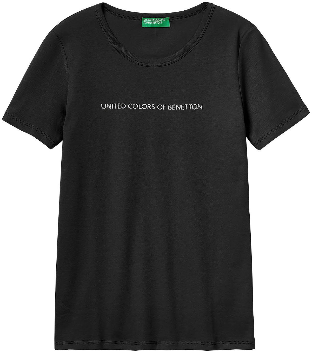 United Colors of Benetton T-shirt met glinsterende print (1-delig)