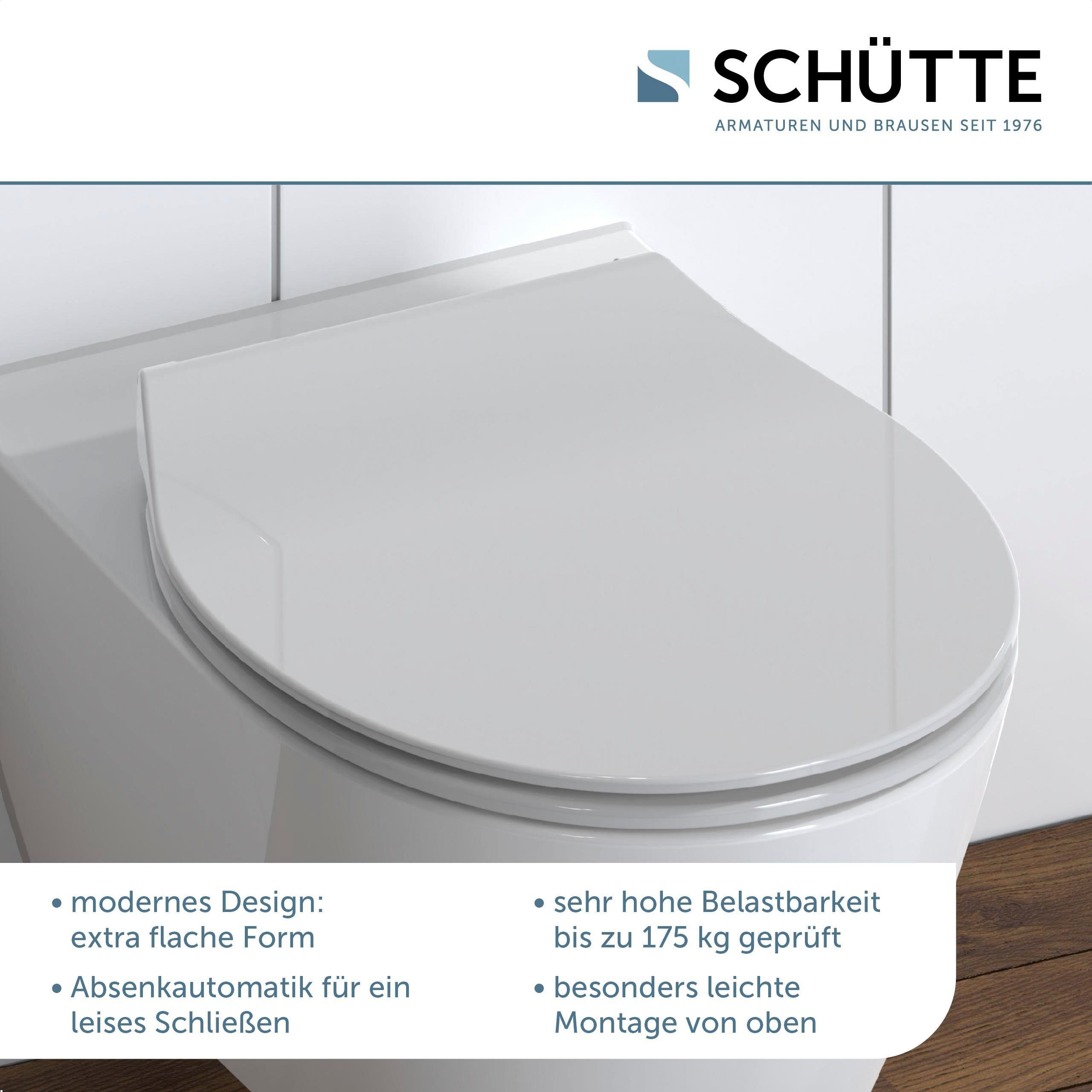 Schütte Toiletzitting SLIM Duroplast, softclosemechanisme, snelsluiting, bijzonder plat model