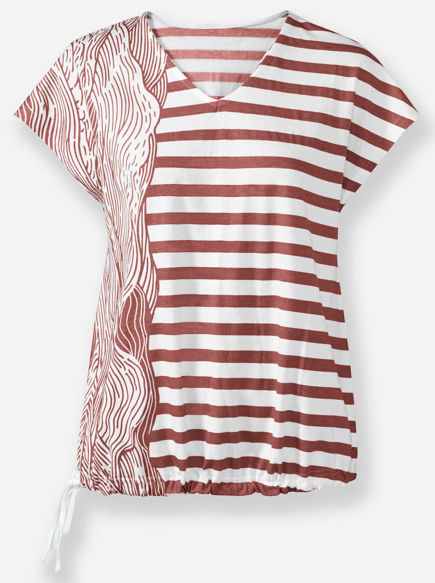 Casual Looks Shirt met V-hals Shirt (1-delig)