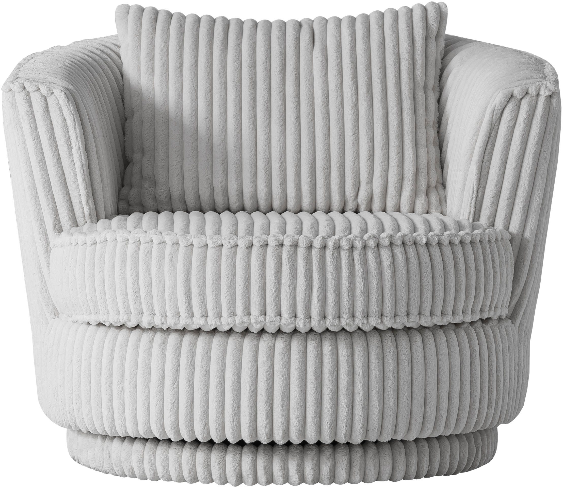Leonique Draaibare fauteuil MAISIE, leesfauteuil, love seat, trendige stoffen mega cord en geweven velours, 360 graden draaibaar