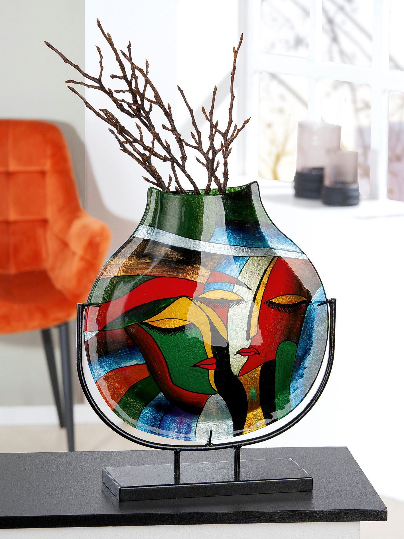 Casablanca by Gilde Siervaas Vero decoratieve vaas van glas, decoratieobject (1 stuk)