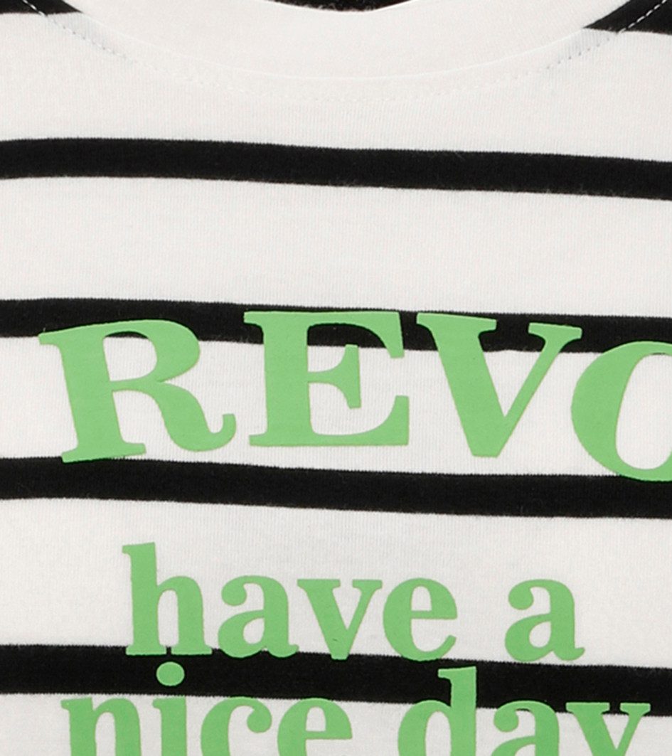 Aniston CASUAL T-shirt in streepdessin met statement tekst - nieuwe collectie