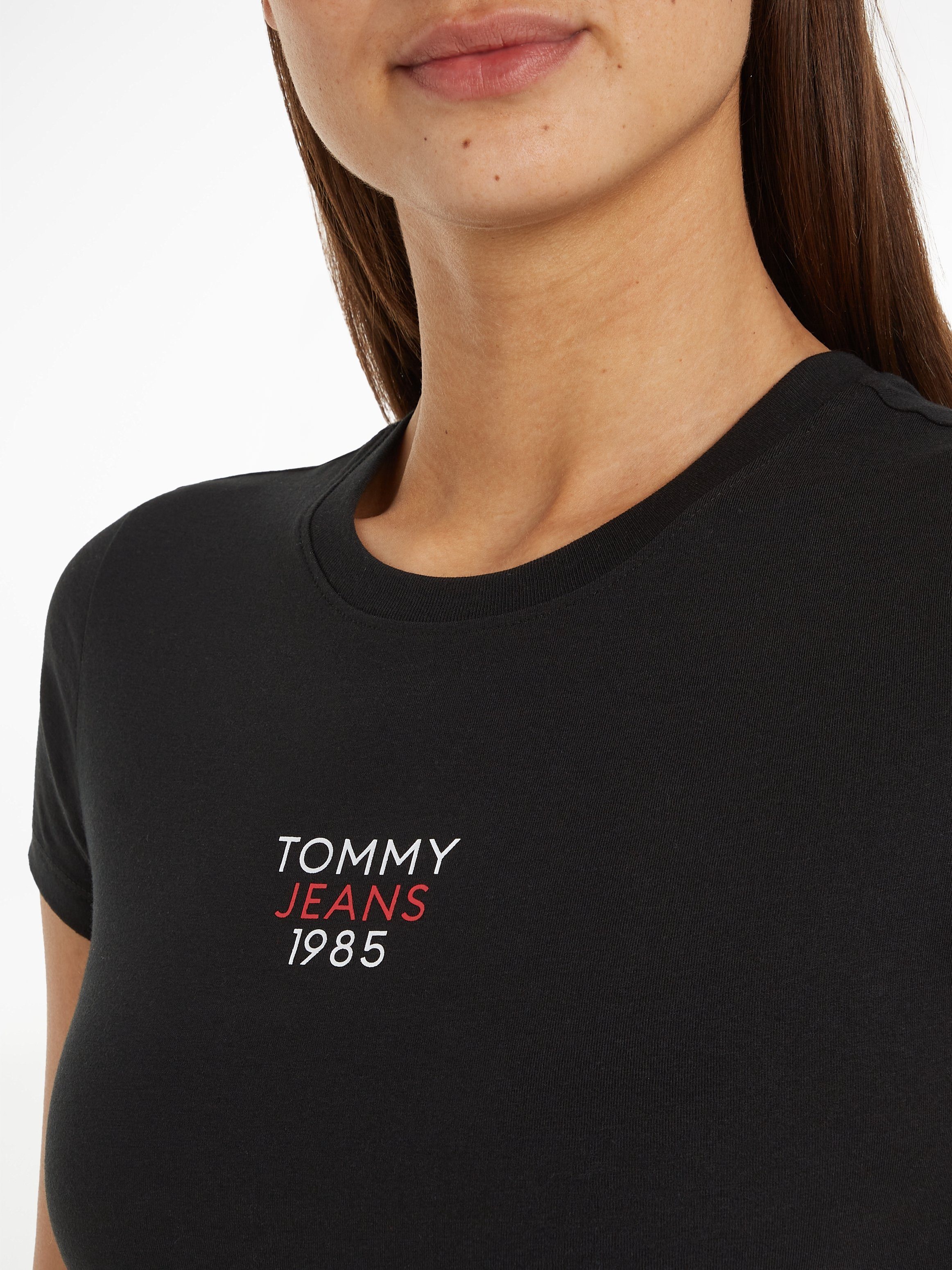 TOMMY JEANS T-shirt Slim Essential Logo T-shirt van jersey met korte mouwen en logoprint katoenmix