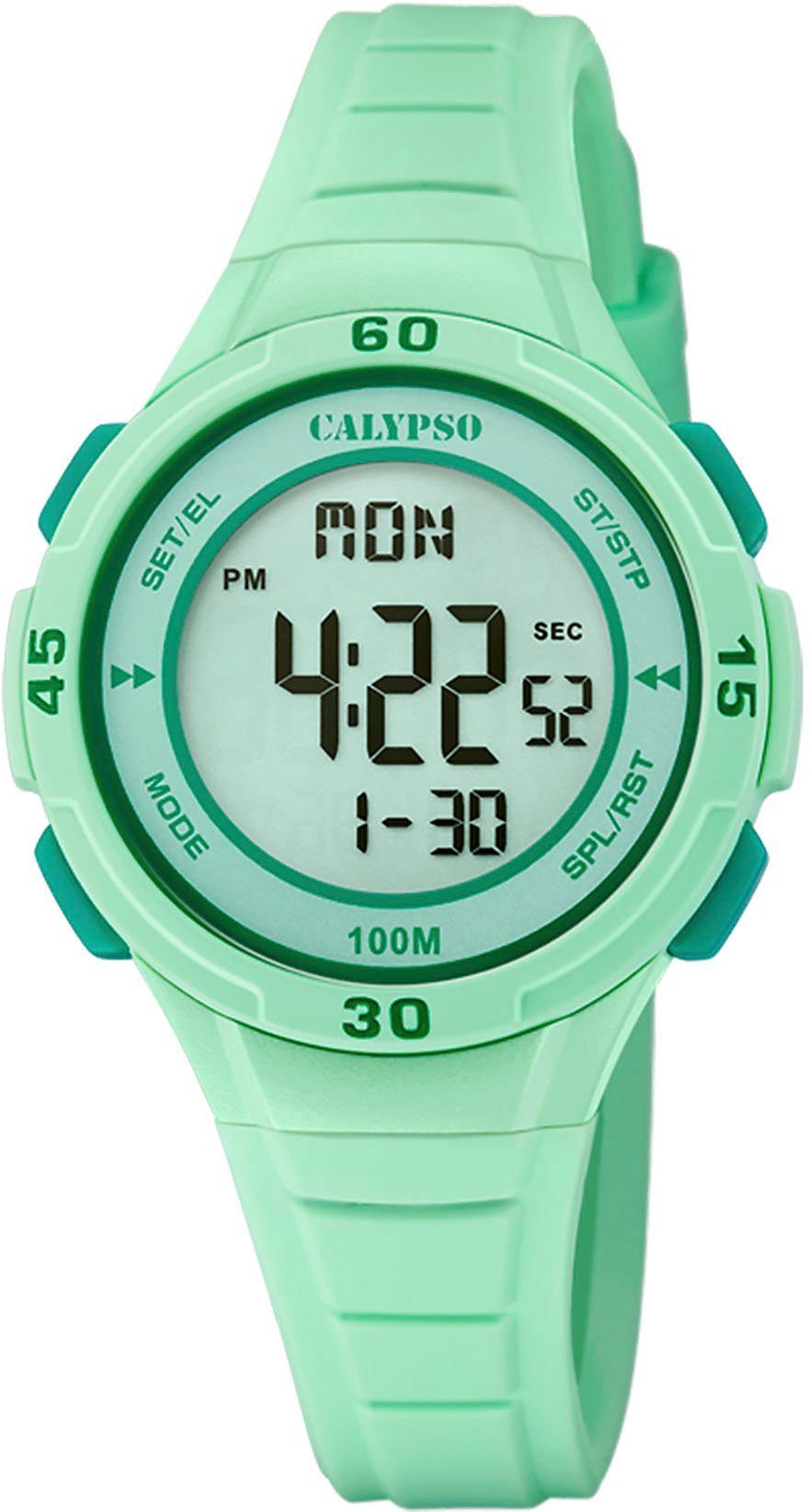 CALYPSO WATCHES Chronograaf Junior Collection Quartz horloge, kinderhorloge, datum, digitaal, stopwatchfunctie, ideaal als cadeau heren accessoires