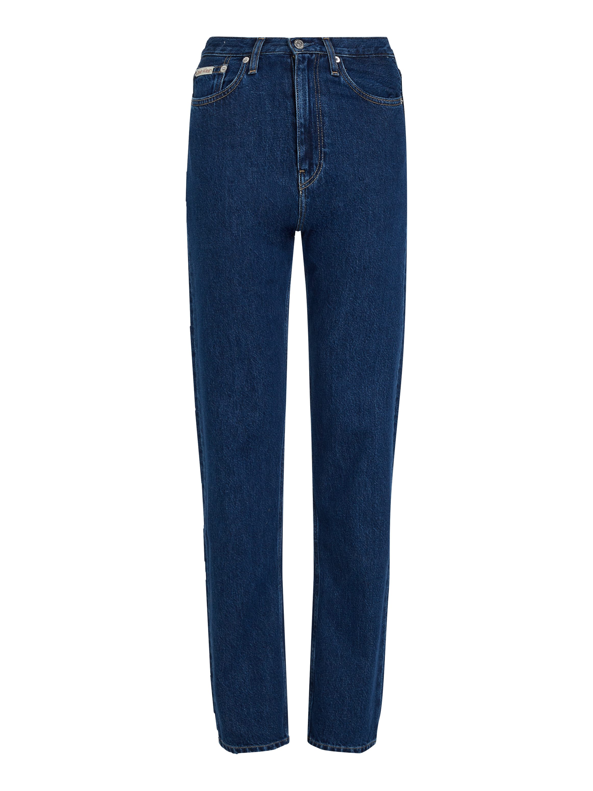 Calvin Klein Mom jeans HIGH RISE STRAIGHT lichte stone wash-look, met muntzakje