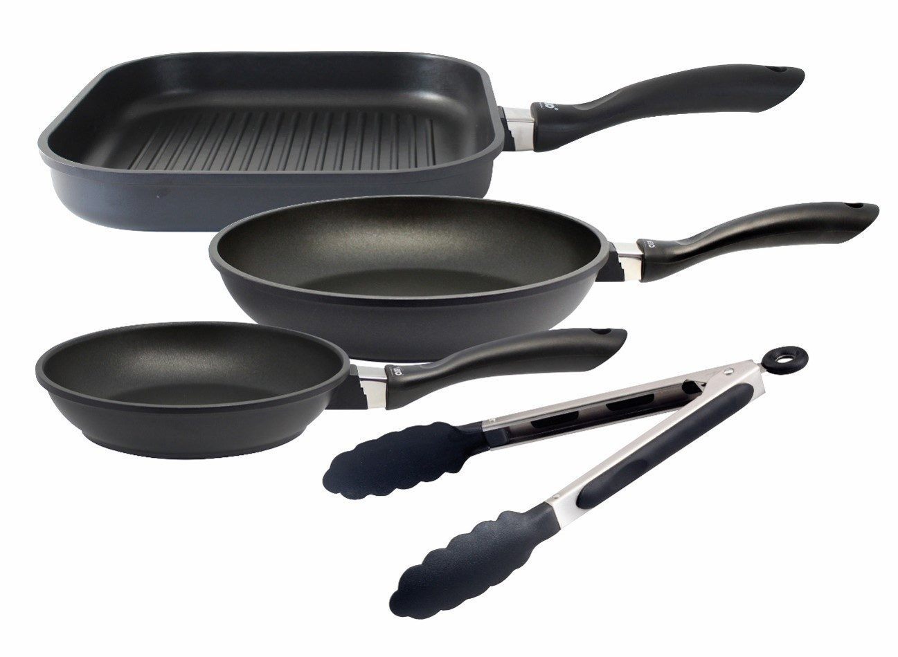 Elo Pannenset Alucast 4-delig Inductie, incl. 1 kooktang (set, 4-delig) pannensets zwart