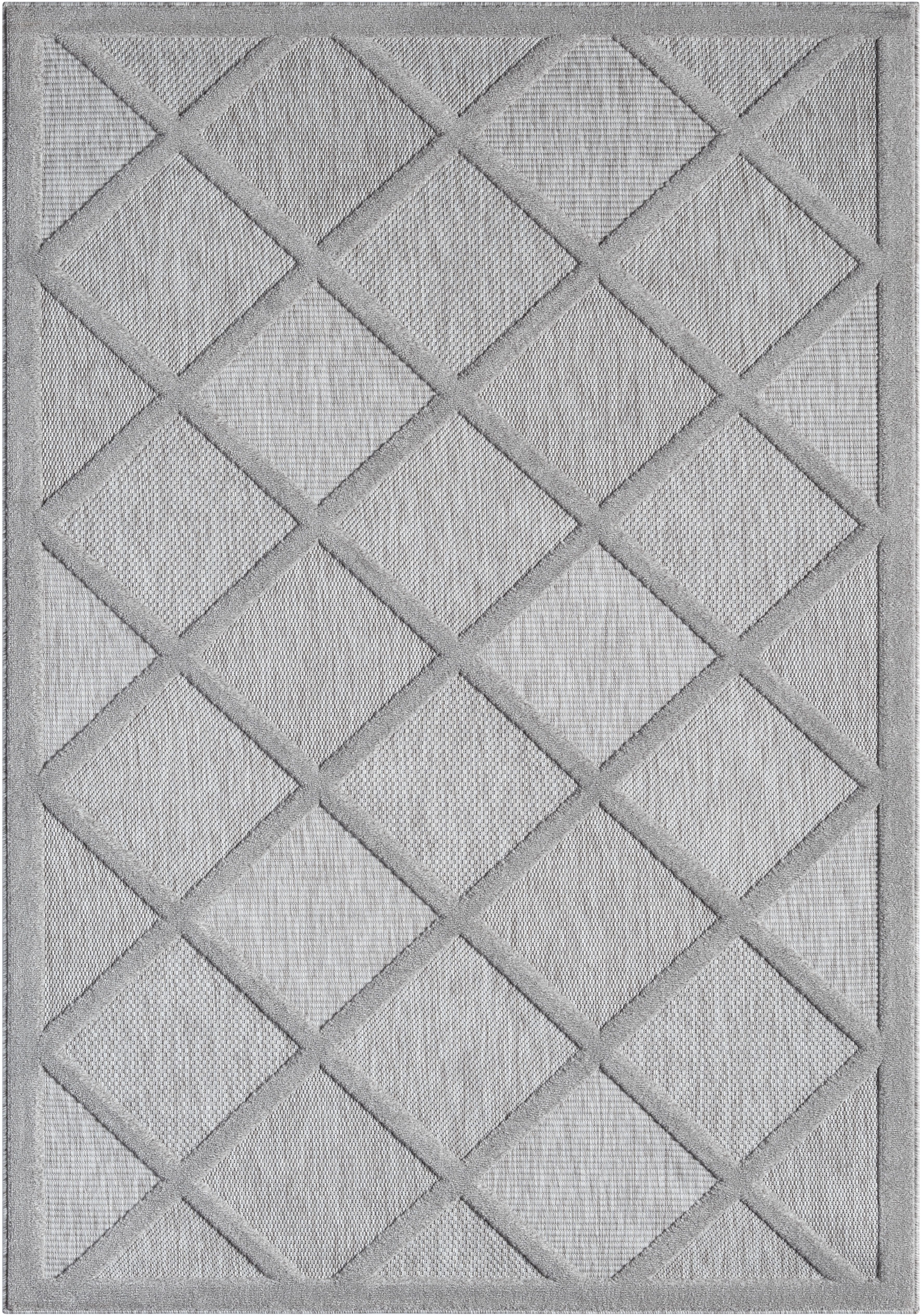Myflair Möbel & Accessoires Vloerkleed Amara voorraadopruiming Uni-kleuren, hoog-laag effect, geschikt voor buiten, balkon, terras