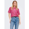 only shirt met ronde hals onlpink panther boxy s-s top box jrs roze