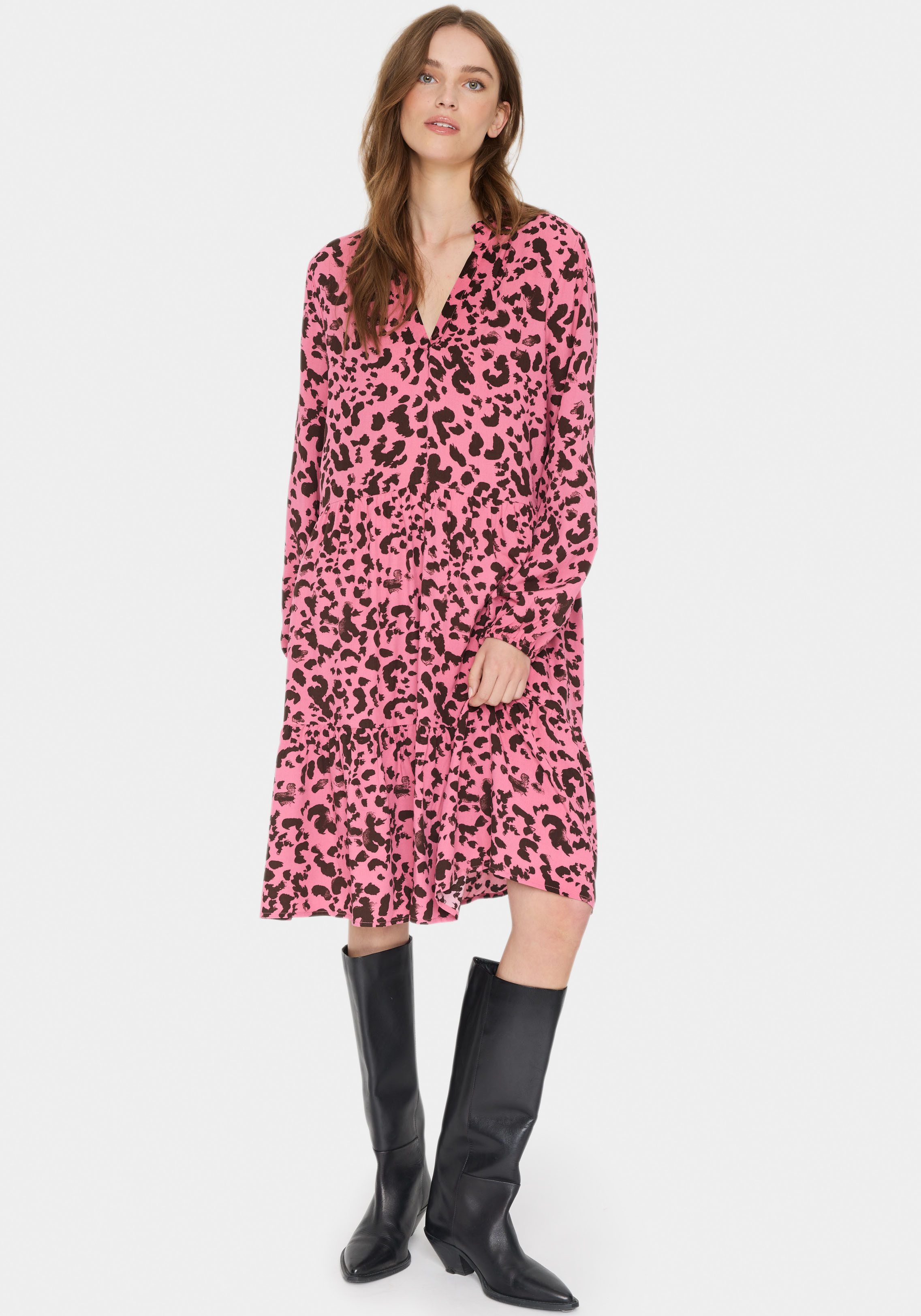 Saint Tropez Gedessineerde jurk EdaSZ LS Dress