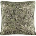 couch ♥ sierkussen palmoes biokatoen, gedessineerd, in bloemmotief, met paspel, set van 2, 50x50 cm (2 stuks) groen